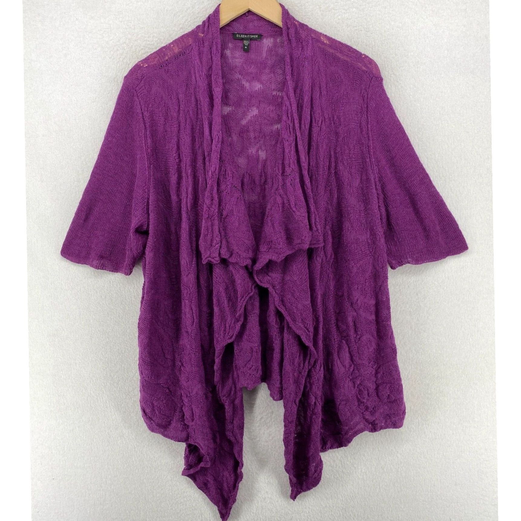 Eileen fisher open purple cardigan store size xl