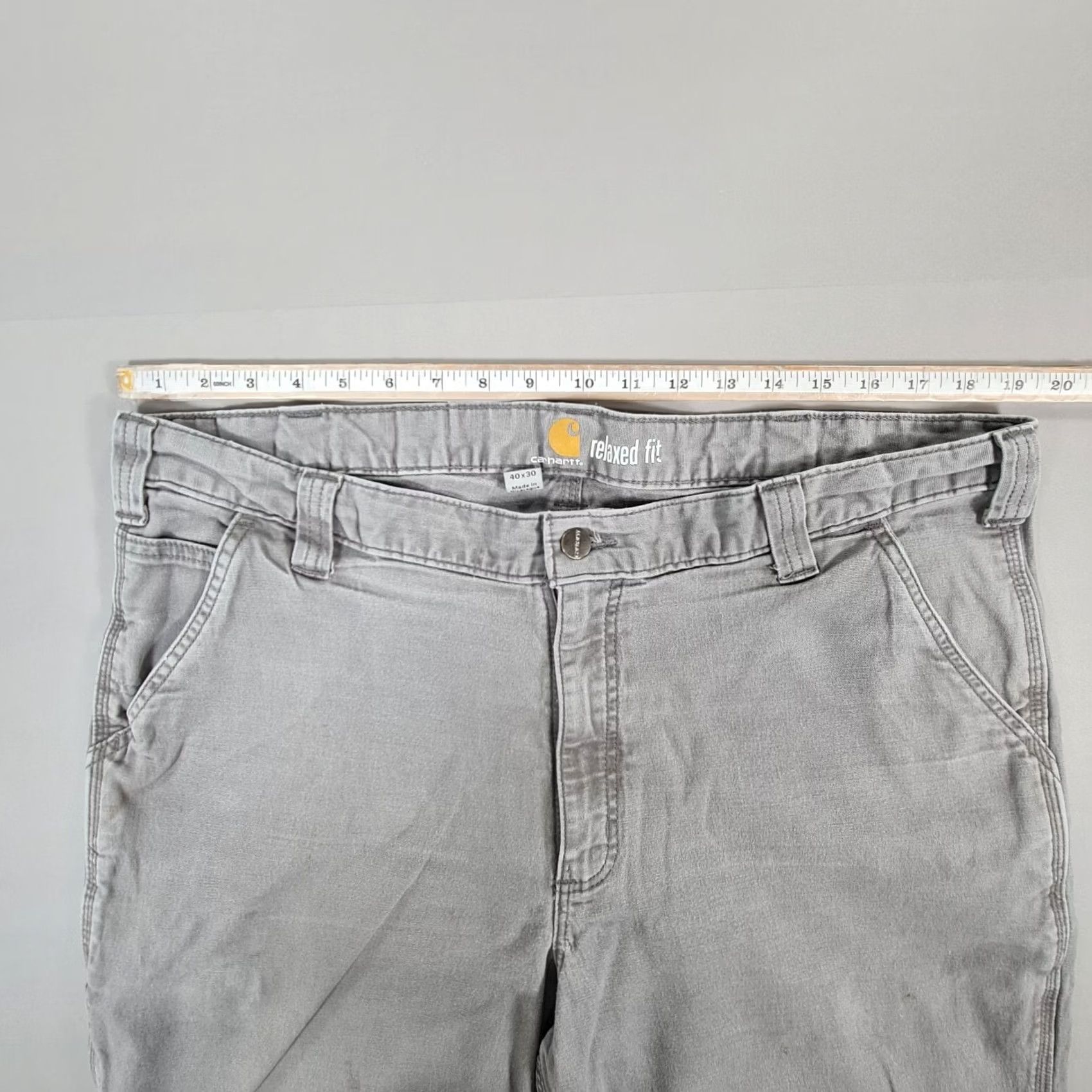 Carhartt Carhartt Mens Trousers Grey Relaxed Fit Rugged Flex Canvas Carpenter W40 L30 102291-039 Size US 40 / EU 56 - 4 Thumbnail