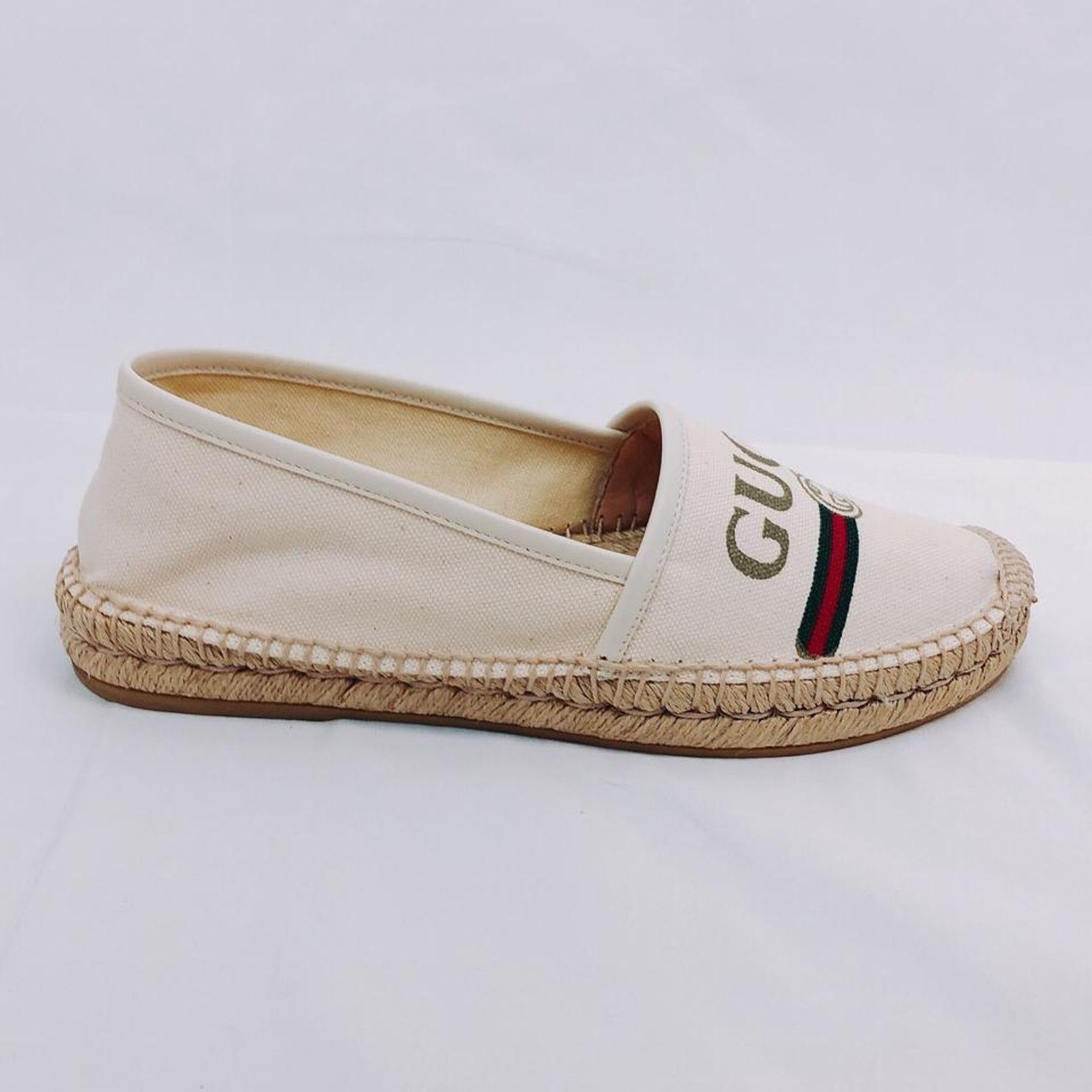 Gucci logo printed canvas espadrilles Size US 8.5 / IT 38.5 - 7 Thumbnail