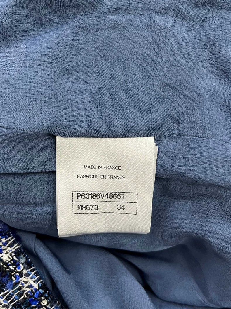 Chanel Chanel Blue stand-up collar jacket with diamond buckle Size XXS / US 00 / IT 34 - 8 Thumbnail