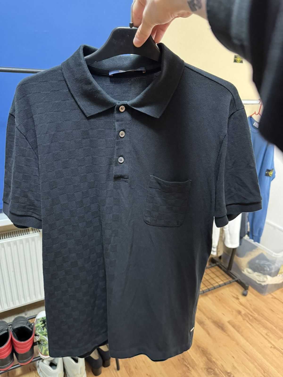 Louis Vuitton Louis Vuitton By Virgil Abloh Damier Polo Pocket Shirt Black Size US L / EU 52-54 / 3 - 15 Thumbnail
