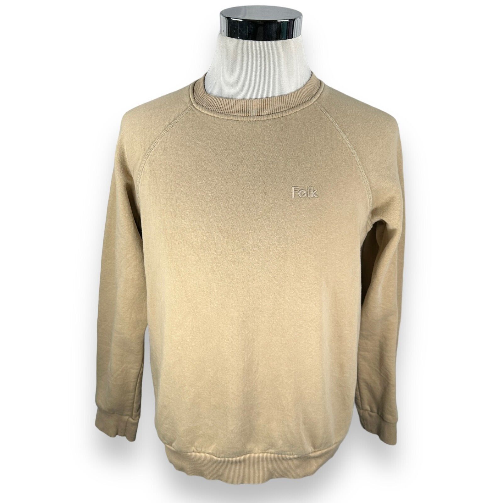 Folk Folk Sweatshirt 3 Medium Beige Tan Fleece Lined Pullover Size US M / EU 48-50 / 2 - 1 Thumbnail
