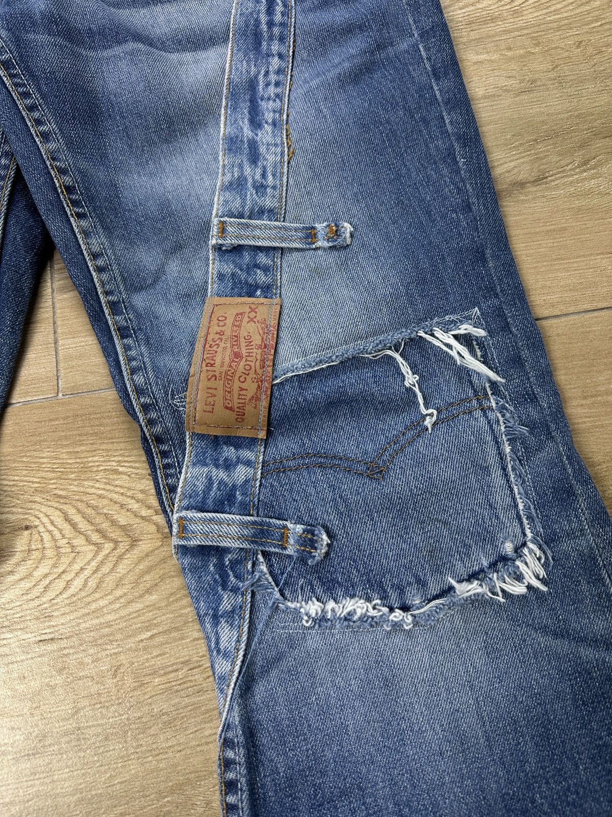 Levi's × Vintage Vintage Y2K Custom Levi’s Patchwork Flared Bootcut Jeans Size 30" / US 8 / IT 44 - 7 Thumbnail