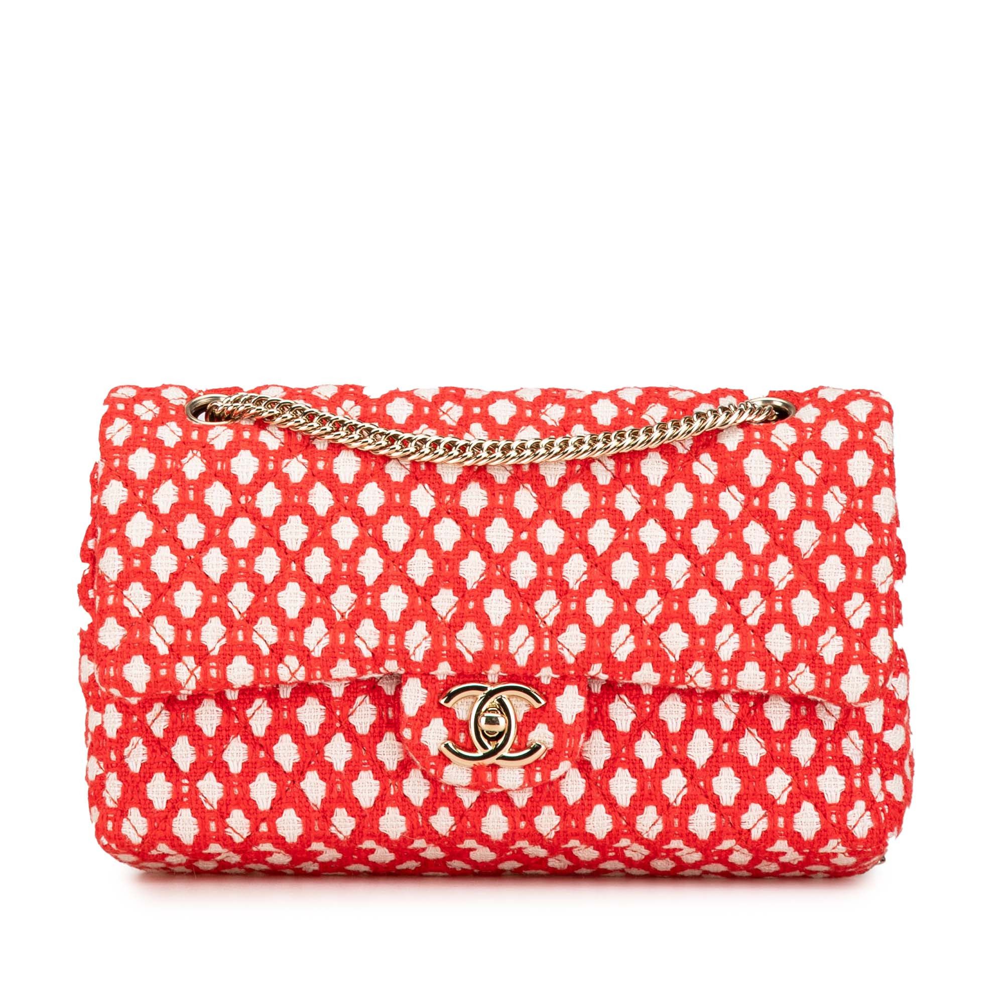 Chanel Chanel Jumbo Tweed Double Flap Red Size ONE SIZE - 1 Thumbnail