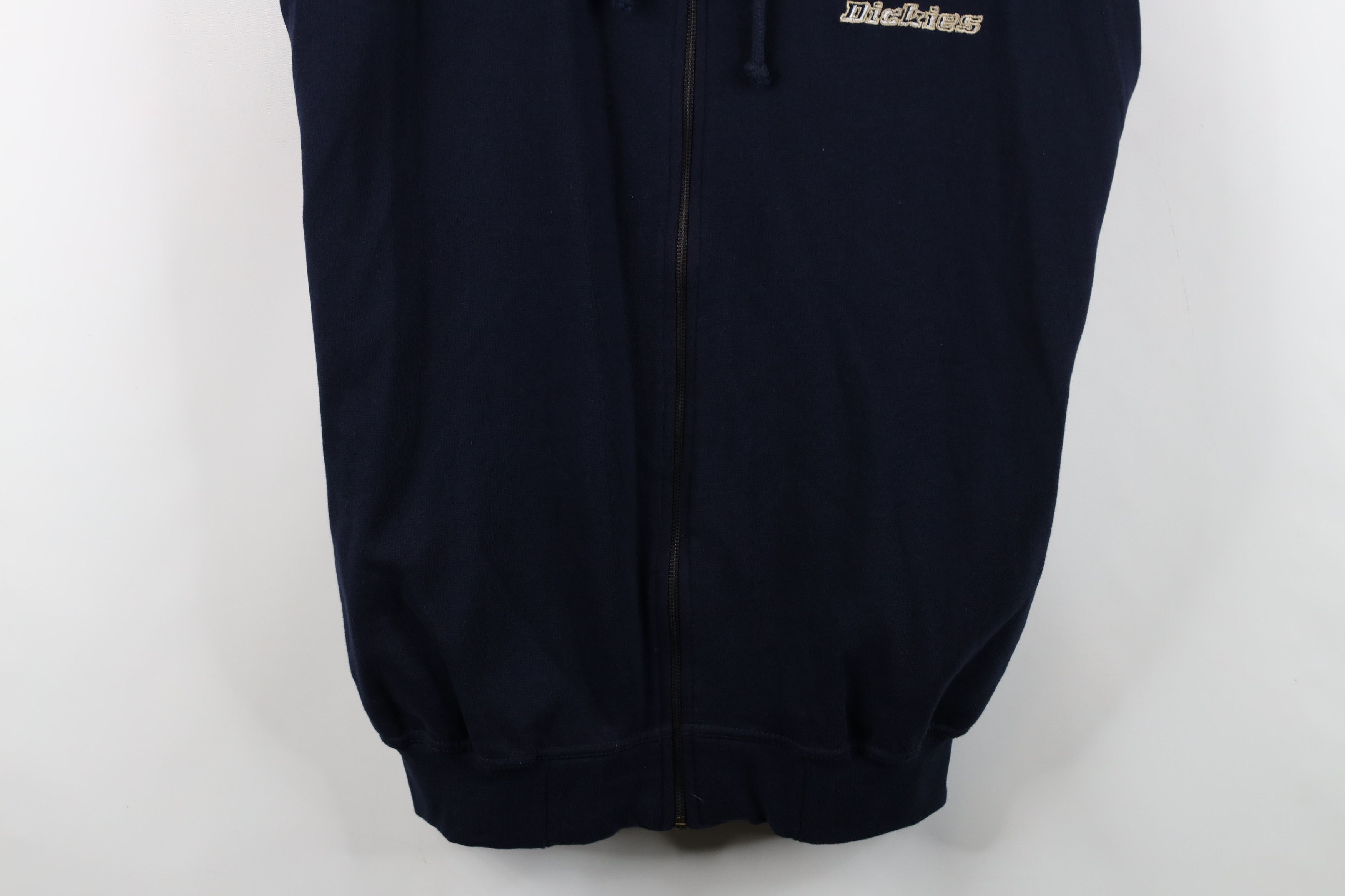 Dickies Vintage 90s Dickies Spell Sleeveless Hoodie Sweatshirt Blue Size US L / EU 52-54 / 3 - 3 Thumbnail