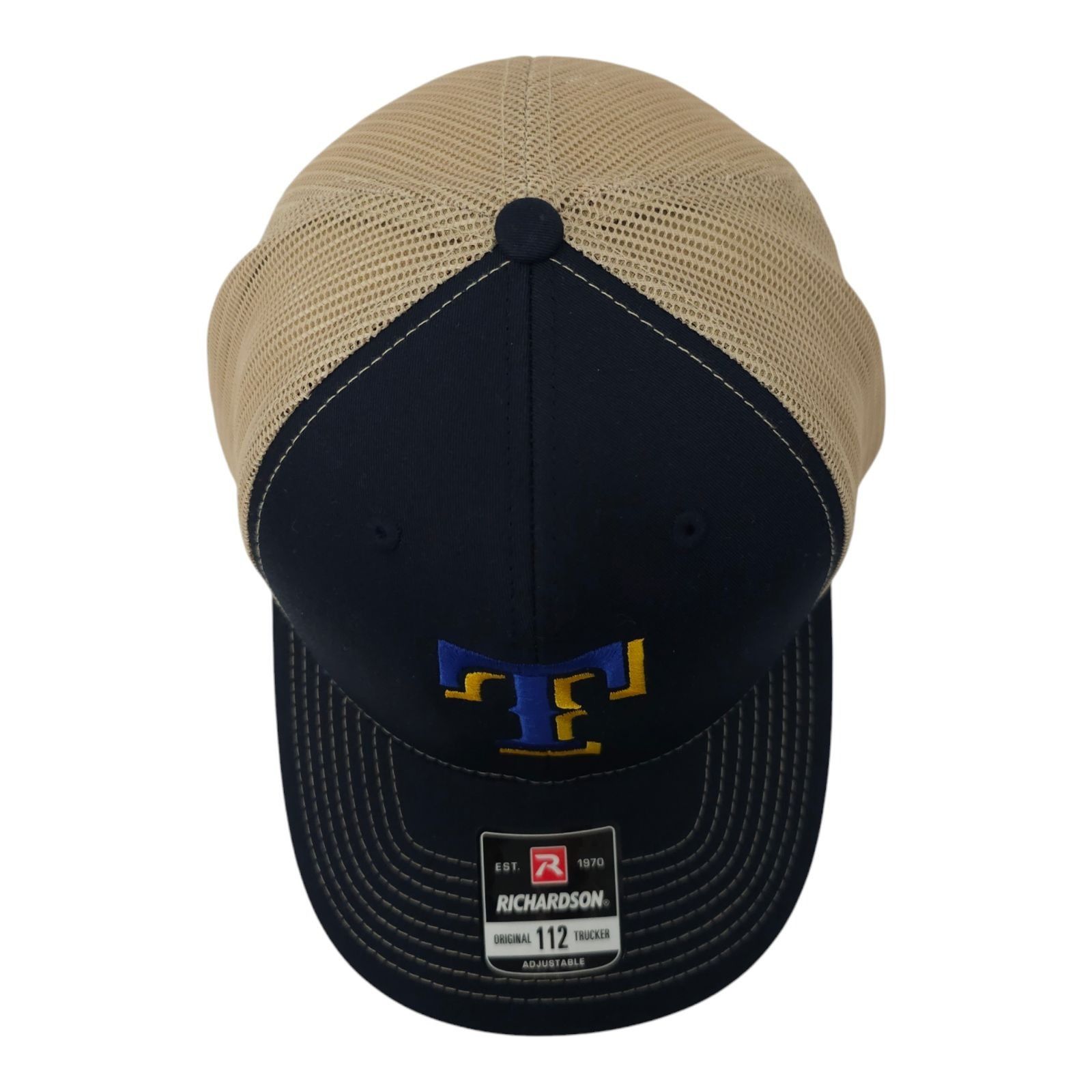 Richardson Richardson Blue Gold Embroidered T Logo Mesh Snapback Cap Size ONE SIZE - 6 Thumbnail