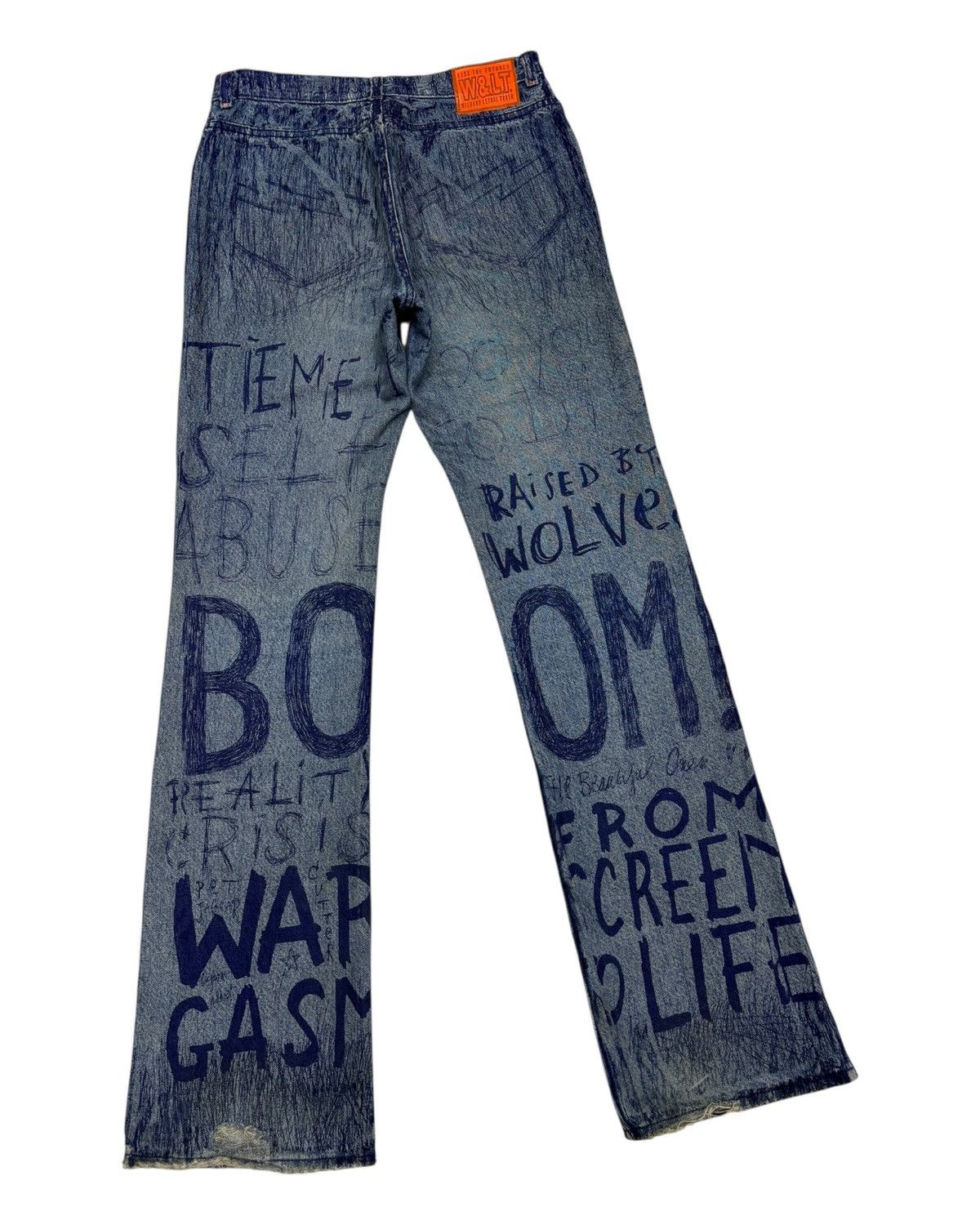 W&LT W&LT Archives - A/W 1997 - Pen Graffiti Denim Jeans Size US 30 / EU 46 - 4 Thumbnail