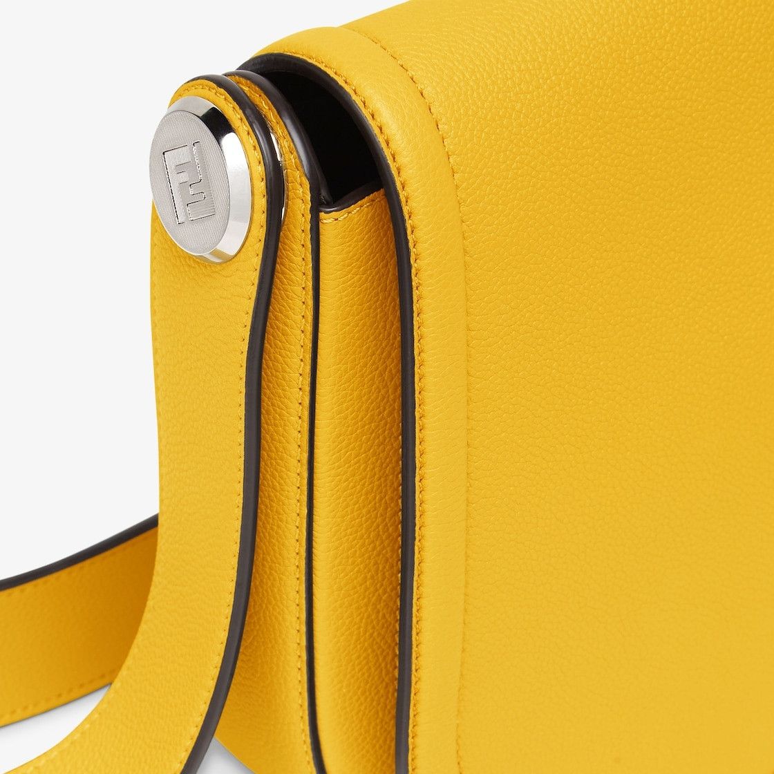 Fendi o1s1wg110925 Size:OS/Fendi Roma Leather Chiodo in Yellow Size ONE SIZE - 5 Thumbnail