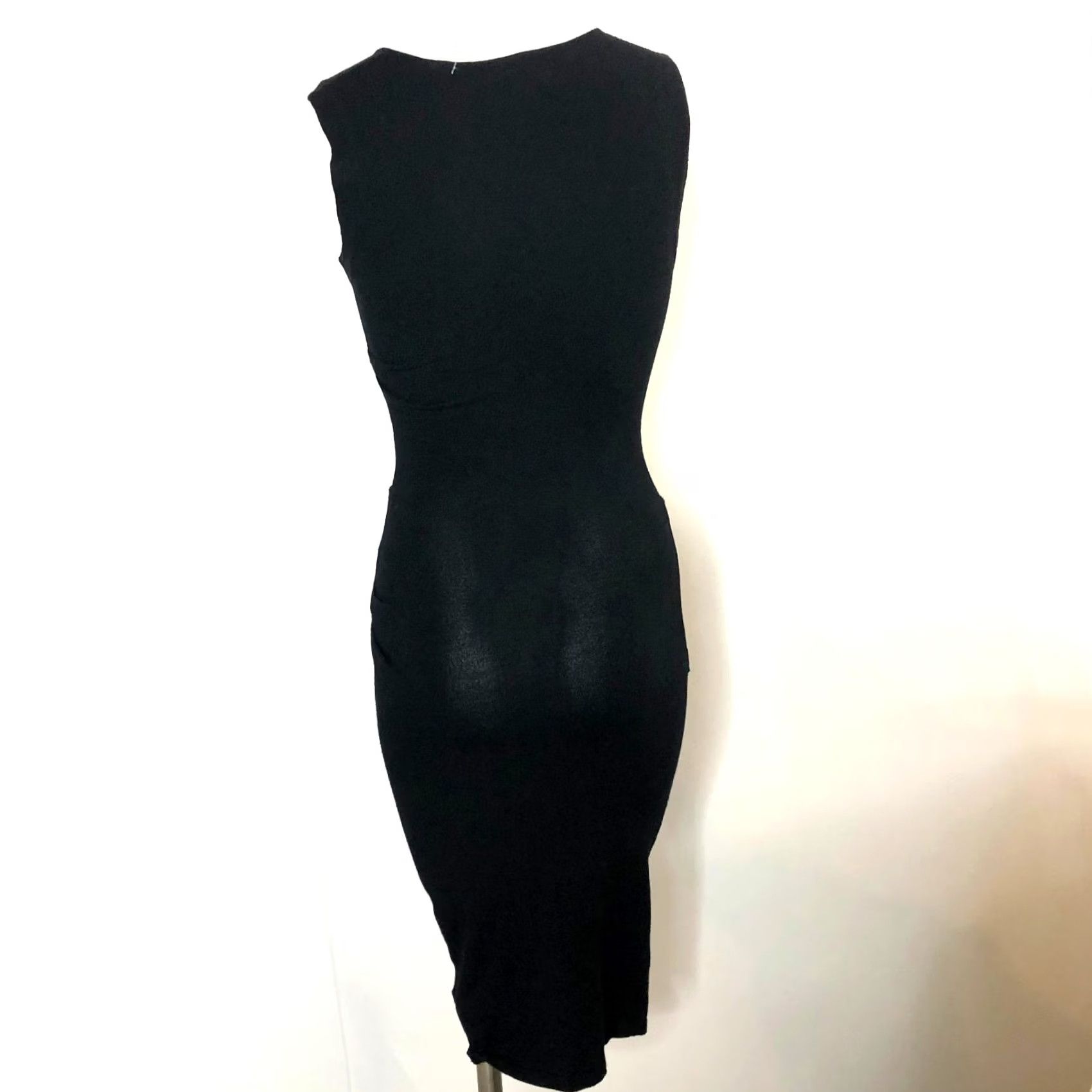 Allsaints All Saints Bodycon Dress XS Sleeveless Knee Length Twisted Viscose Black Women Size XS / US 0-2 / IT 36-38 - 6 Thumbnail