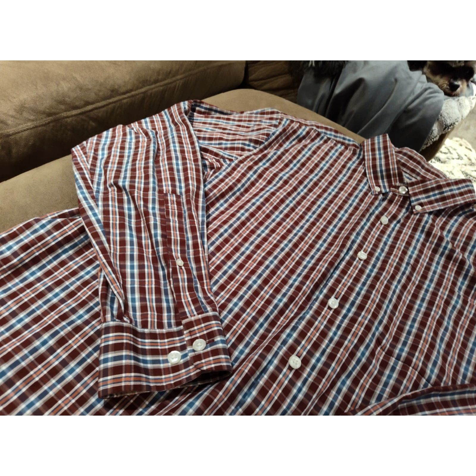CO DULUTH TRADING CO Mens XL Tall Button-Down Shirt Plaid Red Blue Wrinkle Fighter Casual Workwear Multiple-Color Size US XL / EU 56 / 4 - 6 Thumbnail