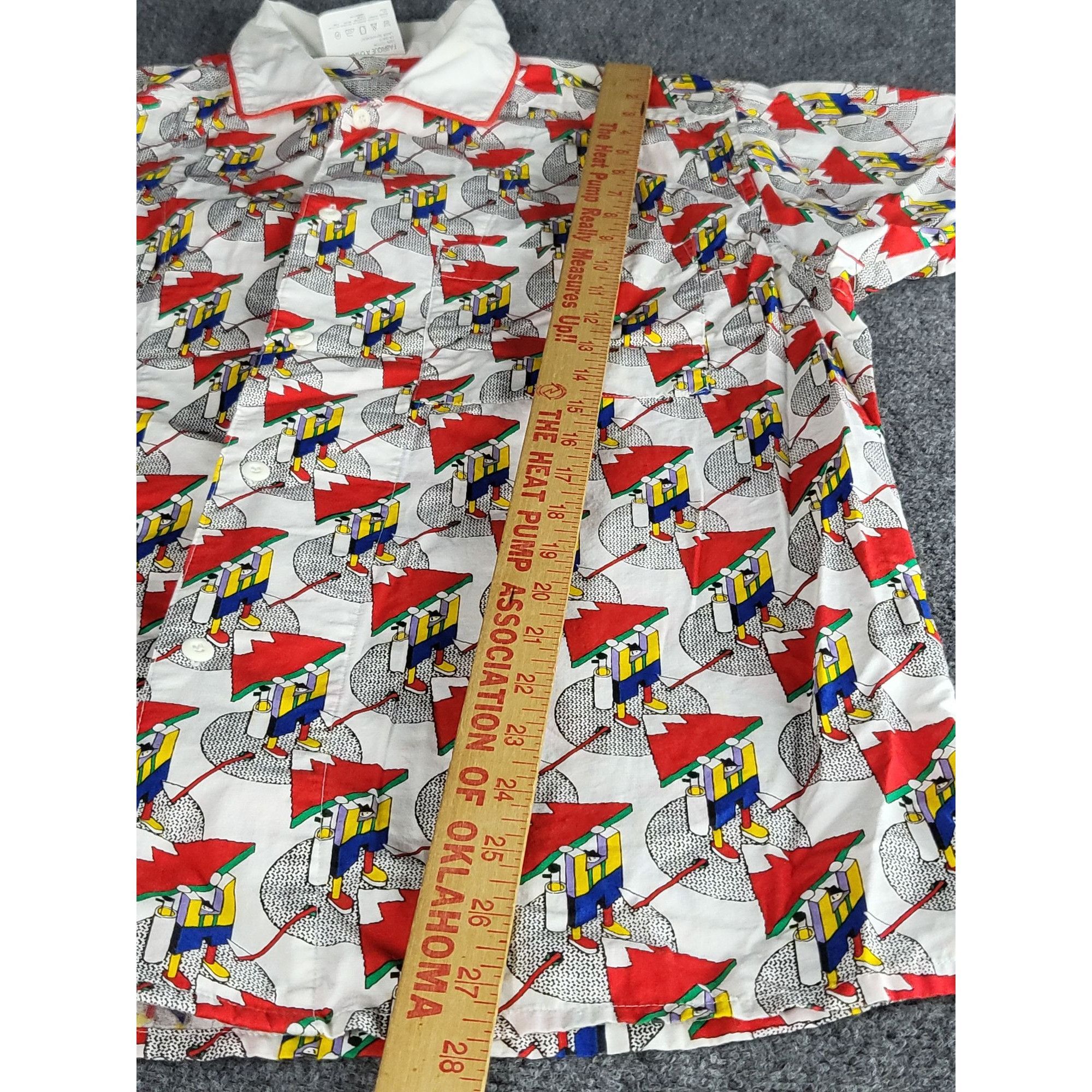 Vintage Esprit Sport mountaineering golfer mashup print shir