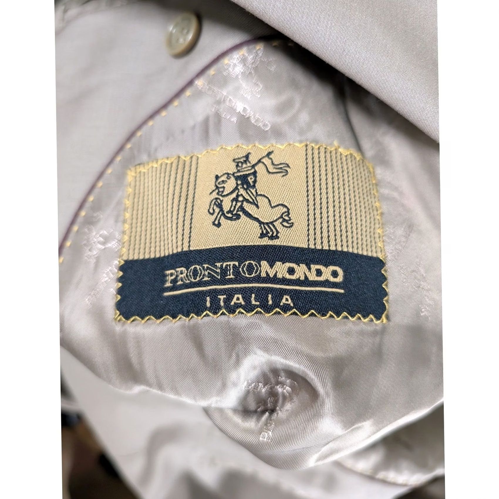 Vintage Pronto Mondo Blazer Mens 46R Merino Wool Hand Tailored Italy Sport Coat Jacket Size 46R - 5 Thumbnail