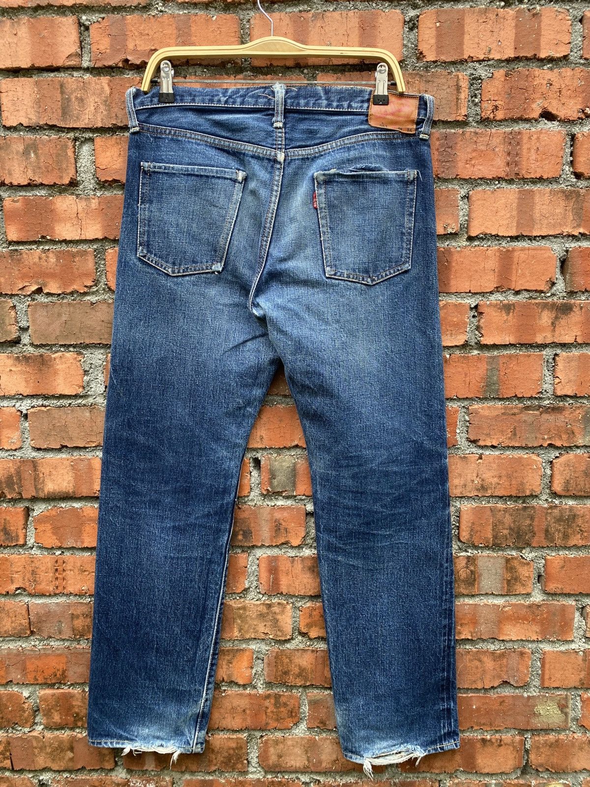 Denime W34x31 vintage denime redline leather patch jerky JAPAN Size US 34 / EU 50 - 2 Thumbnail