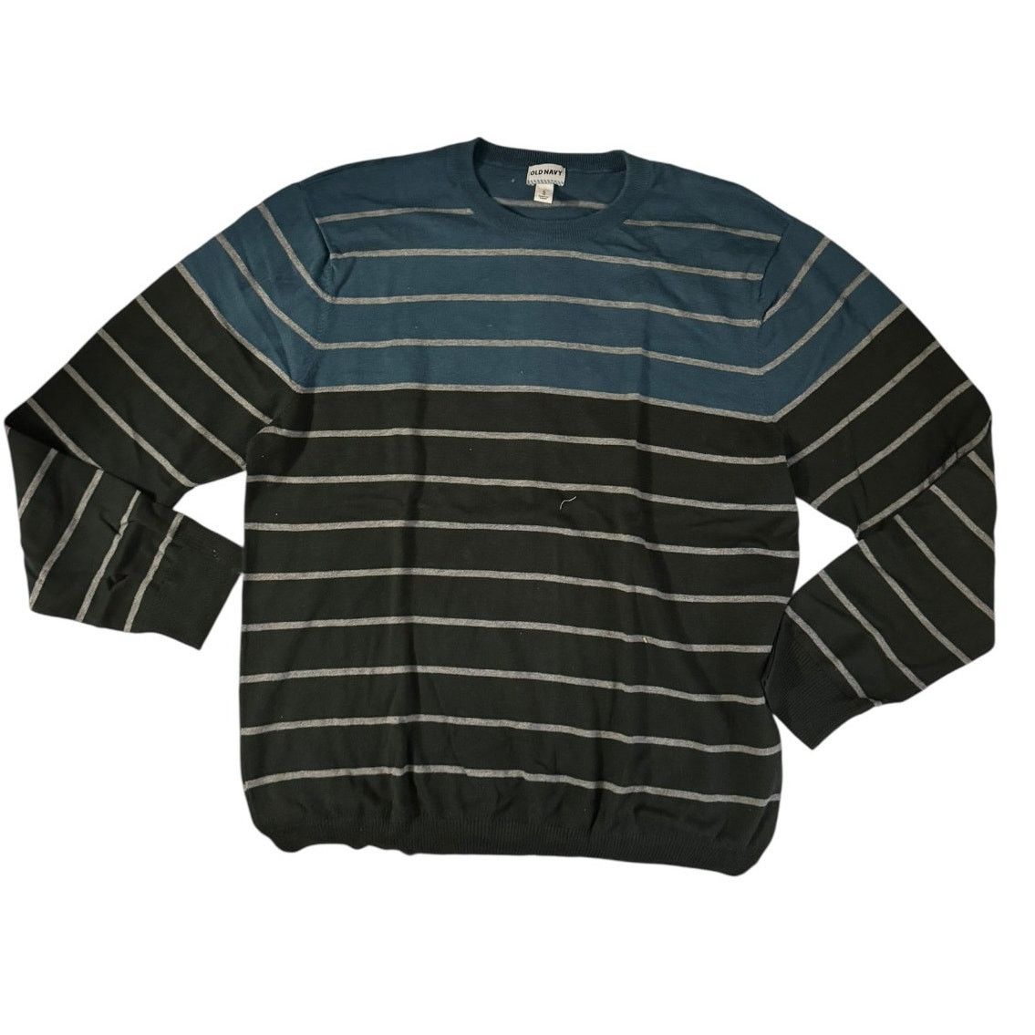 Old Navy Old Navy Green Gray Striped XL Pullover Sweater Long Sleeve Size US XL / EU 56 / 4 - 1 Thumbnail
