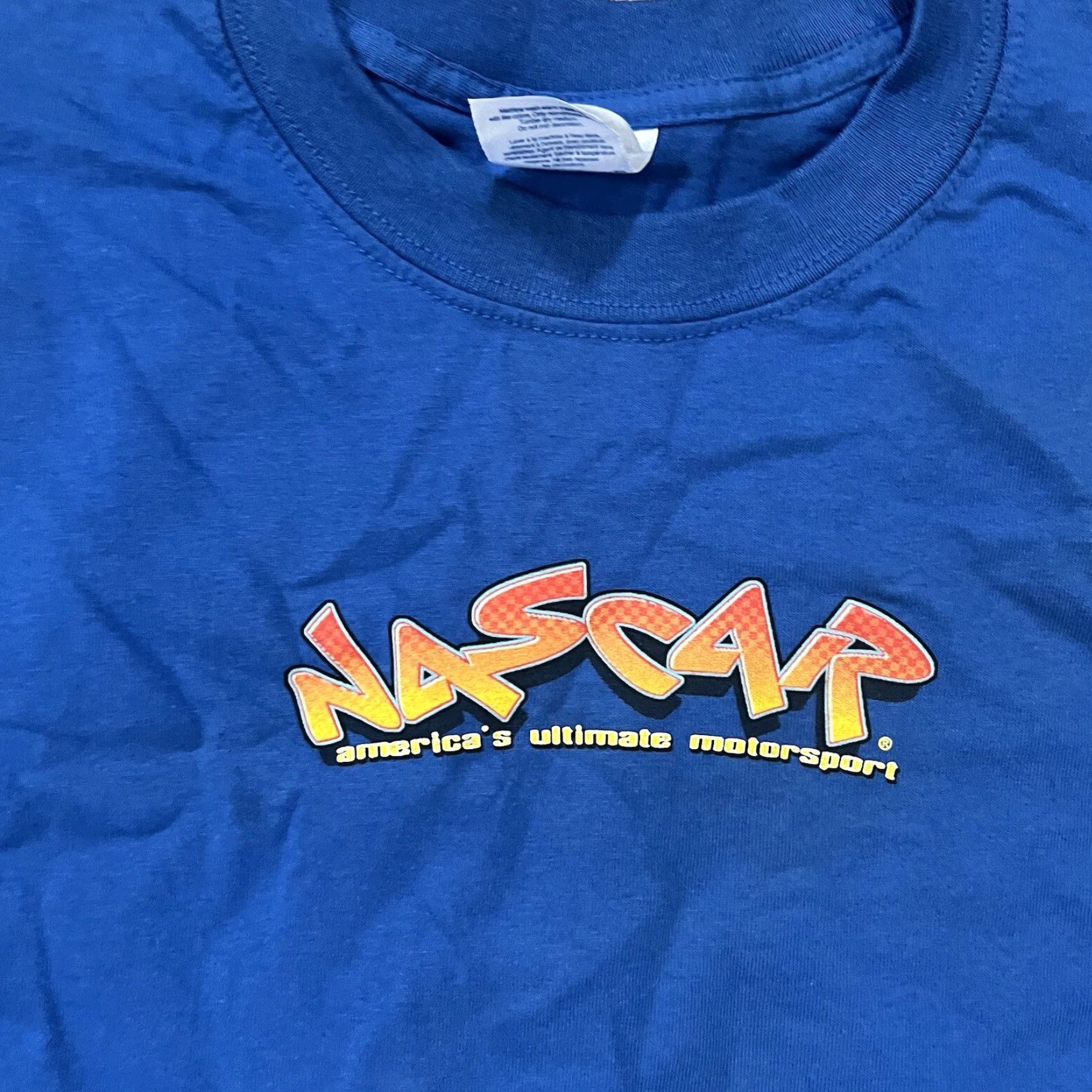 NASCAR VINTAGE NASCAR Racing Mens Blue T-Shirt L 90s Dale Earnhardt Gordon Rusty Mens Shirts Size US L / EU 52-54 / 3 - 4 Thumbnail