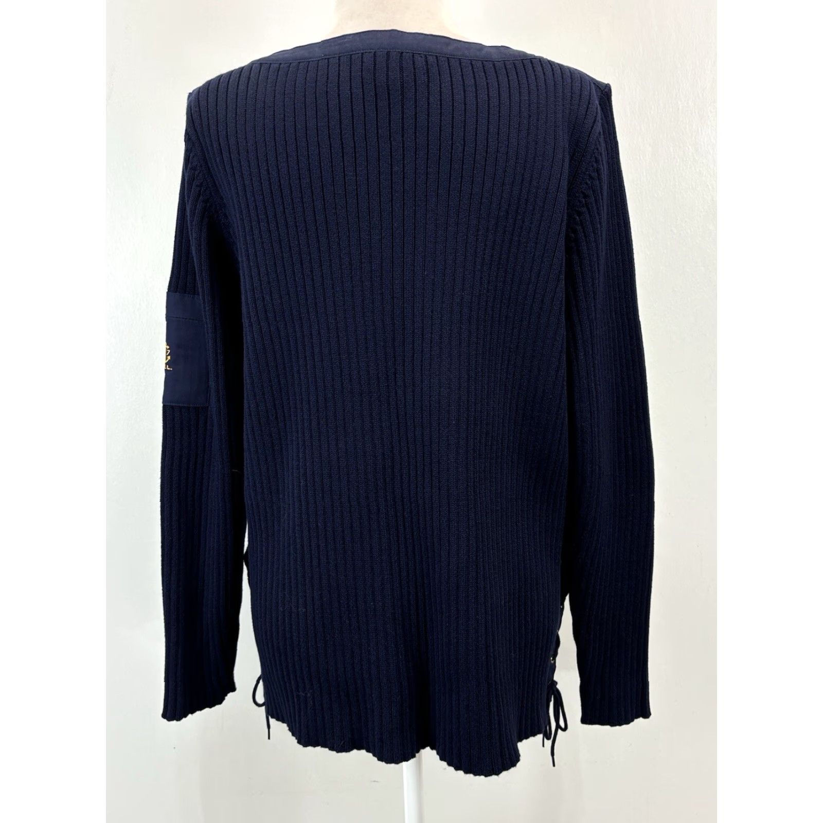 Ralph Lauren Lauren Ralph Lauren Ribbed Sweater Women’s 1X Plus Navy Lace Sides Nautical Size XL / US 12-14 / IT 48-50 - 3 Thumbnail