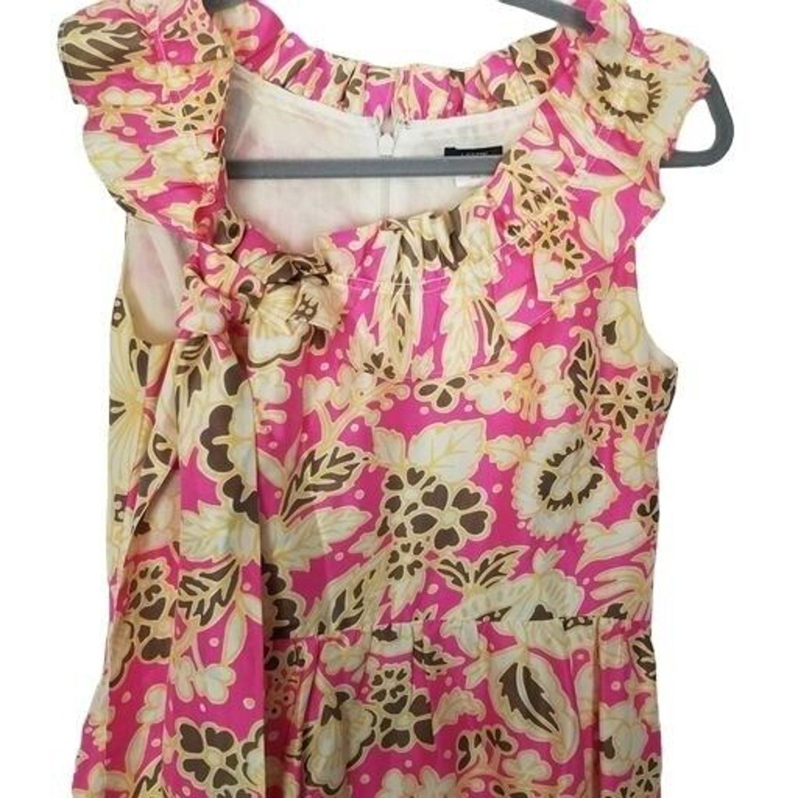 J.Crew J. Crew Womens Floral Silk Mini Dress 4 Ruffle Easter Prep Size S / US 4 / IT 40 - 2 Thumbnail