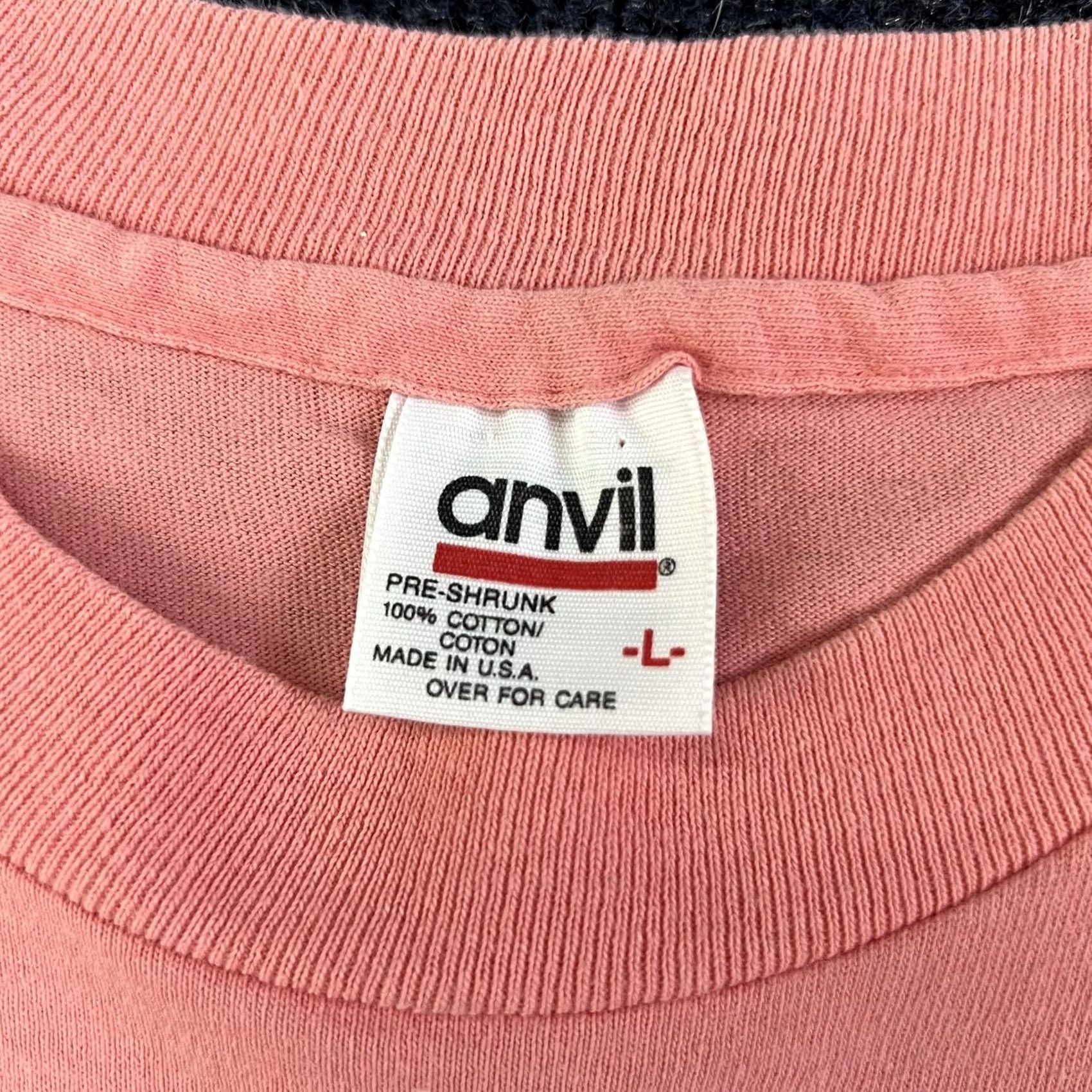 Anvil VINTAGE Myrtle Beach Shirt Mens Large Pink Palm Trees Graphic South Carolina Tee Size US L / EU 52-54 / 3 - 3 Thumbnail