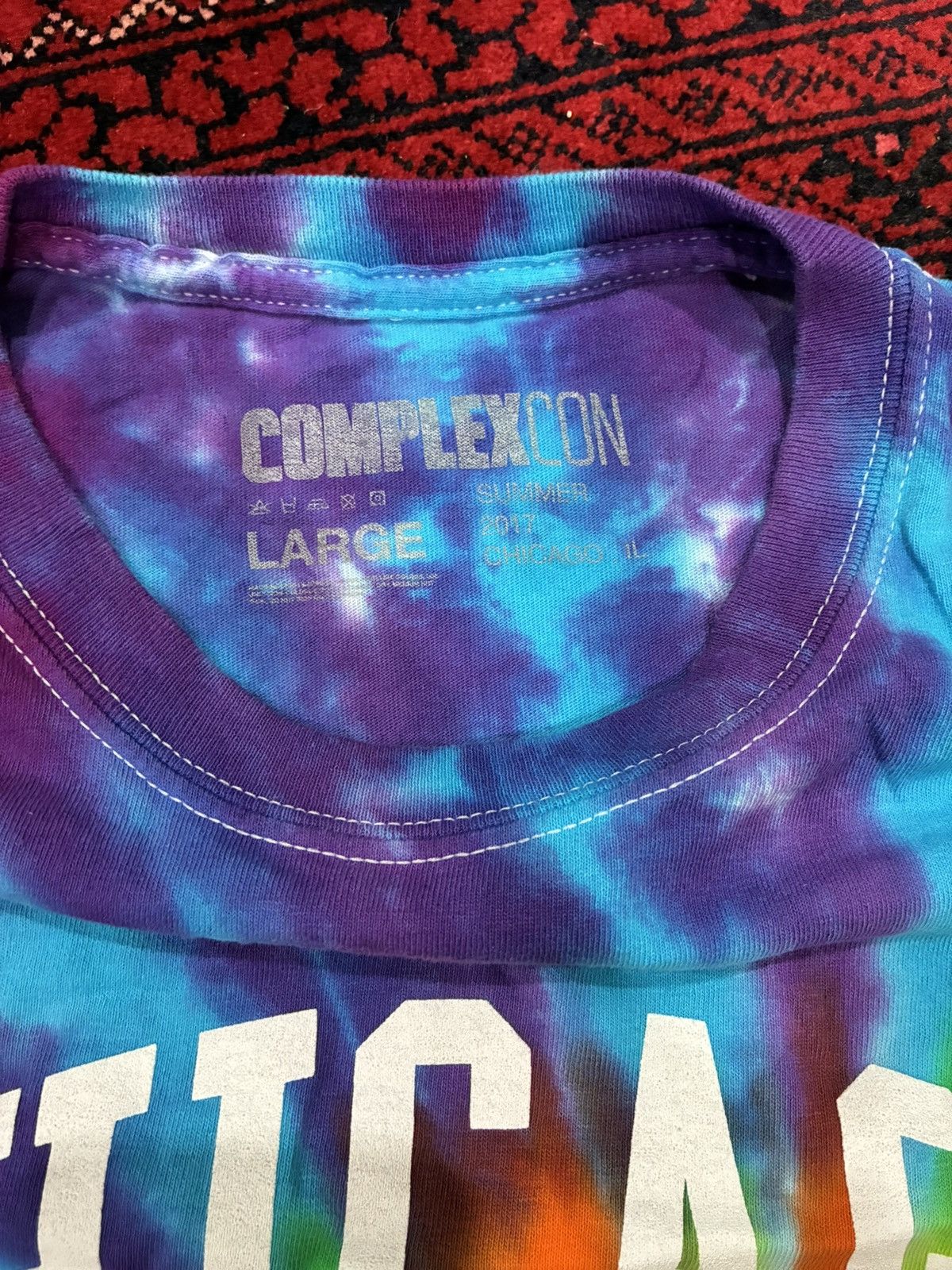 Takashi Murakami Chicago Complexcon Tie Dye 2017 T Shirt Size US L / EU 52-54 / 3 - 3 Thumbnail