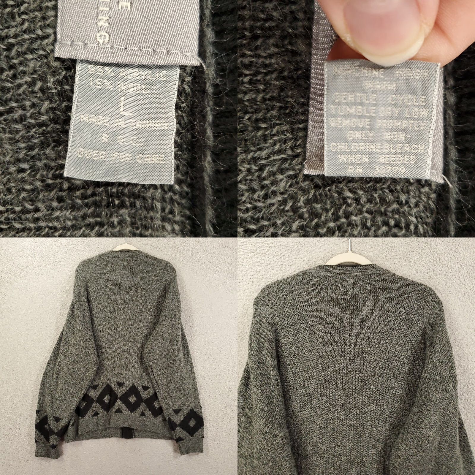 Vintage Progressive Apparel Cardigan Mens Sweater Large Gray Button Up Long Sleeve V-Neck Size US L / EU 52-54 / 3 - 8 Thumbnail