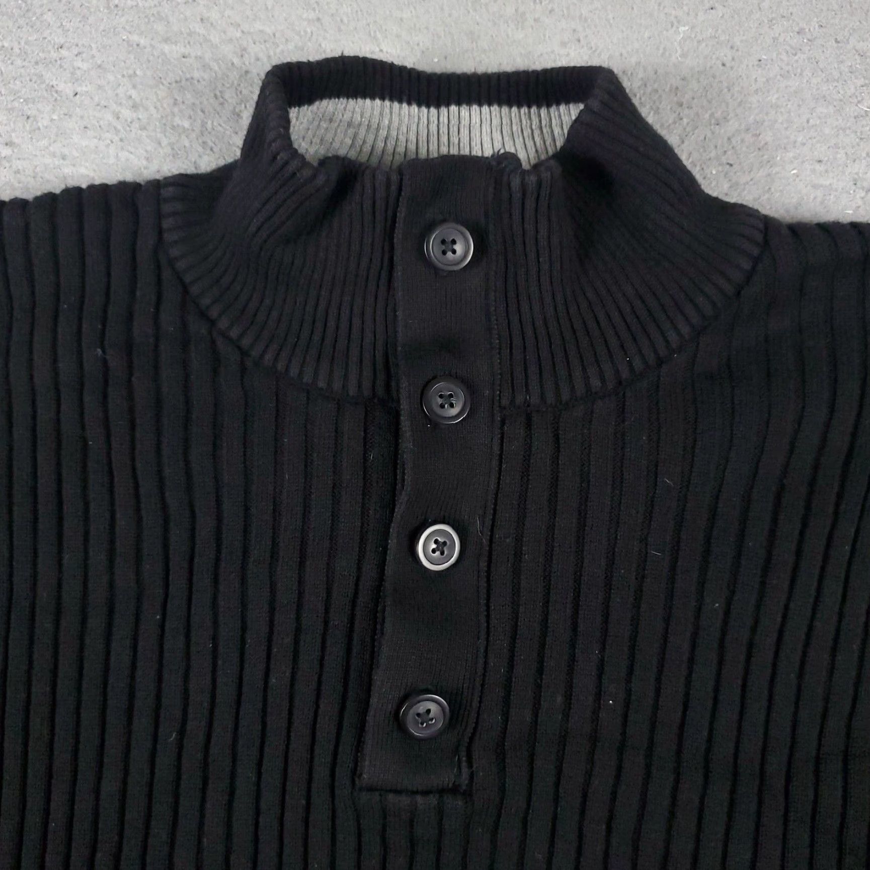 Nautica Mens Nautica Sweater Extra Large XL Black Ribbed Knit Casual Size US XL / EU 56 / 4 - 3 Thumbnail