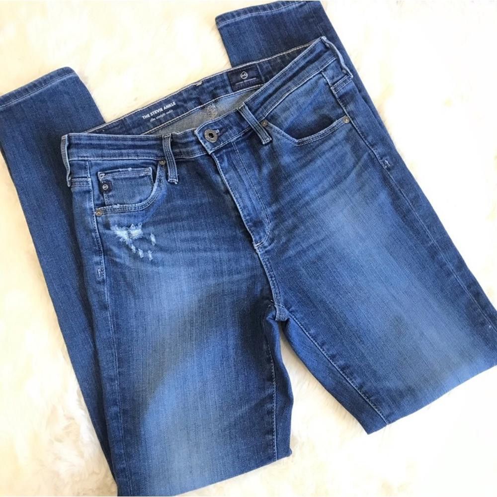 Designer AG Adriano Goldschmied Stevie Ankle Slim Straight Jeans 25 Size 25" / US 0 / IT 36 - 9 Thumbnail