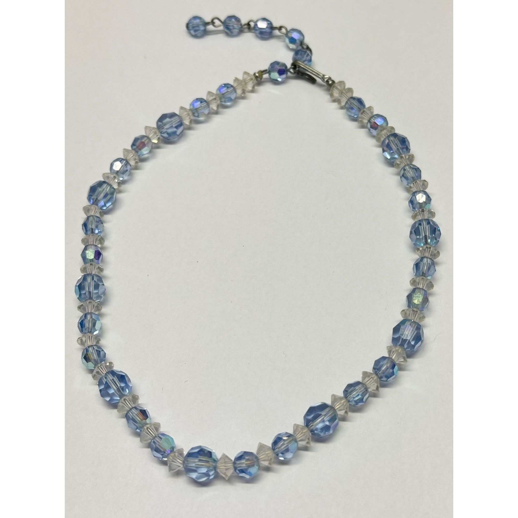 Vintage Vintage blue clear crystal beaded collar necklace Size ONE SIZE - 3 Thumbnail