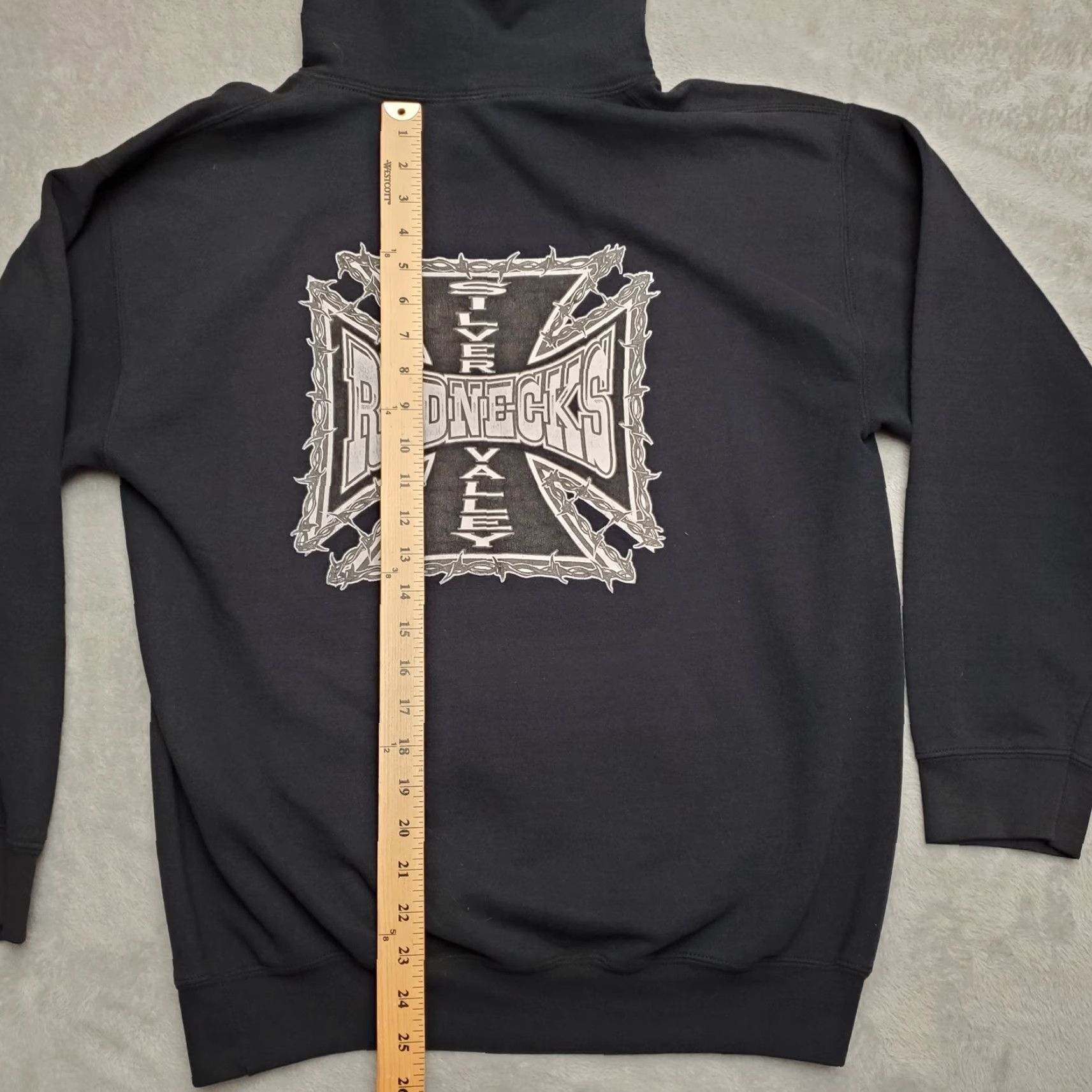 Gildan VINTAGE Gildan Hoodie Mens M Black Long Sleeve Hooded Silver Valley Rednecks Size US M / EU 48-50 / 2 - 7 Thumbnail