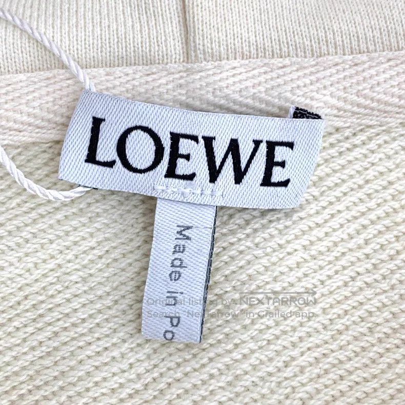 Loewe Loewe Beige logo embossed cotton hooded drawstring long-sl Size L / US 10 / IT 46 - 6 Thumbnail
