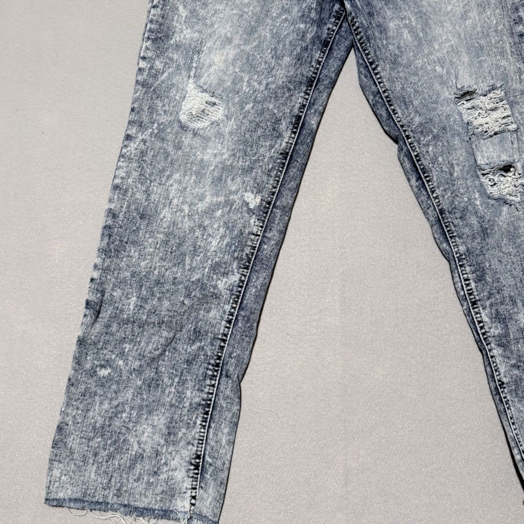 Denime Indigo Rein Jeans Women’s Acid Wash Distressed Frayed Hem Straight - 9 Blue Jeans Womens 28 Straight 5-Pocket Denim 90s Decade Vintage No Size 28" / US 6 / IT 42 - 5 Thumbnail