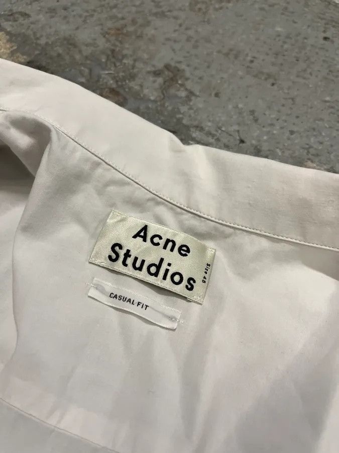 Acne Studios Acne Studios White & Navy Striped Shirt Size US M / EU 48-50 / 2 - 9 Thumbnail