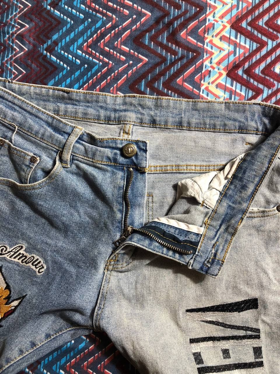 Vintage Crazy Crash Dirty Baggy Faded Jean Japan Avant Garde Style Size US 30 / EU 46 - 11 Thumbnail