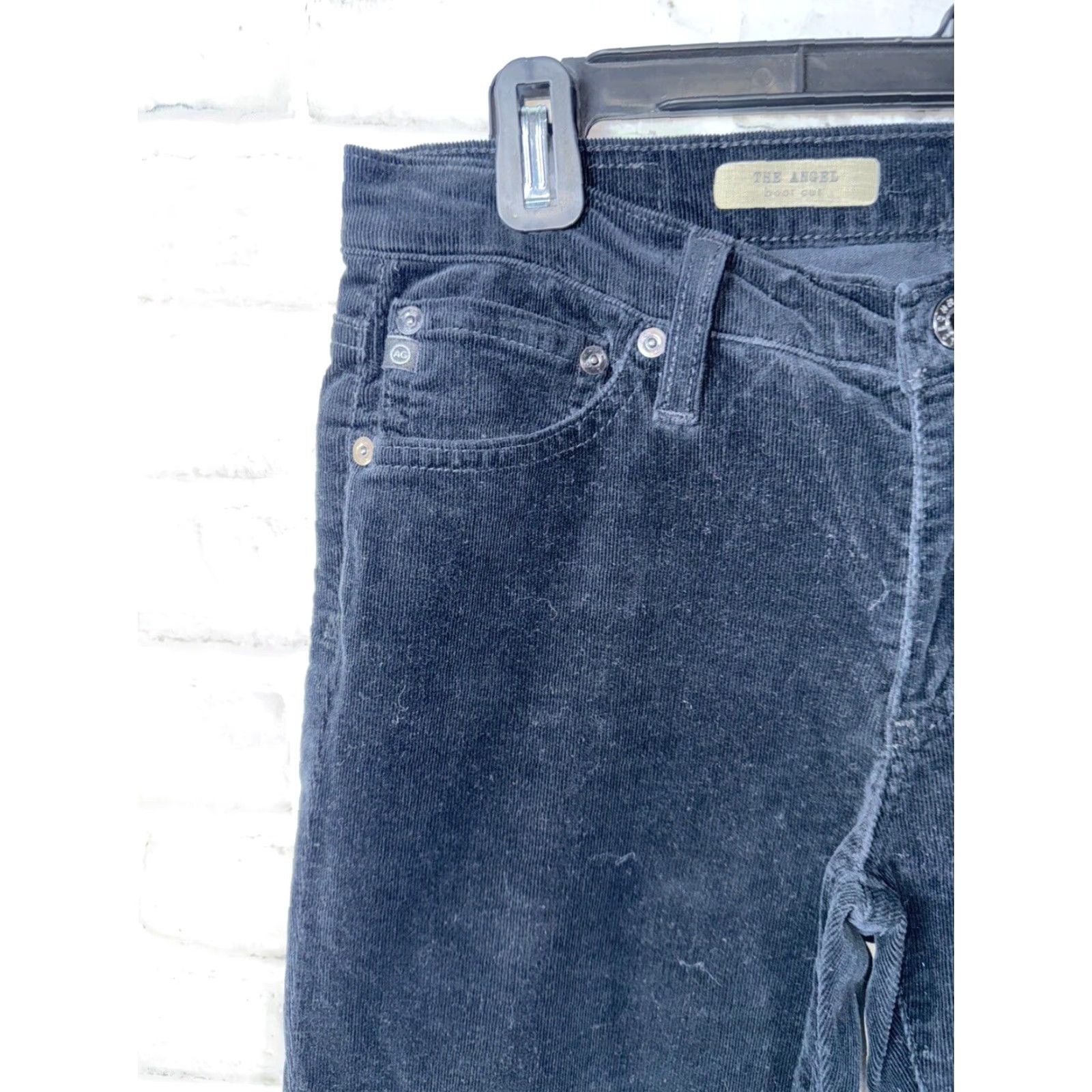 Vintage VINTAGE Adriano Goldschmied The Angel Black Corduroy Bootcut Pants Womens 27R Slim Low Rise 34in Inseam Black Boots? Size 27" / US 4 / IT 40 - 3 Thumbnail