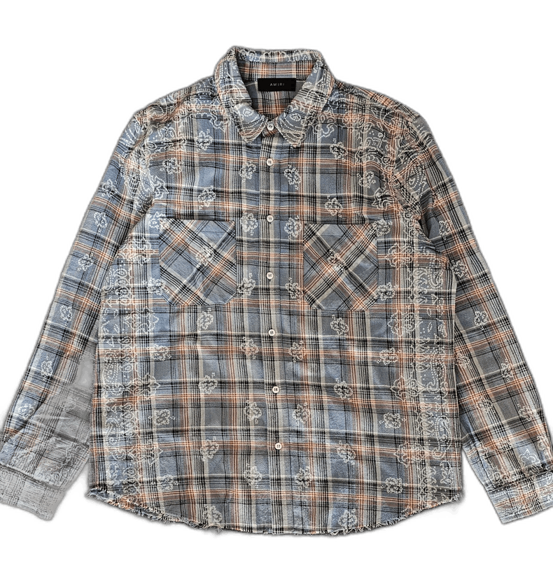 Amiri Amiri Casual Floral Pattern Shirt with Fringed Hem Size US XXL / EU 58 / 5 - 1 Thumbnail