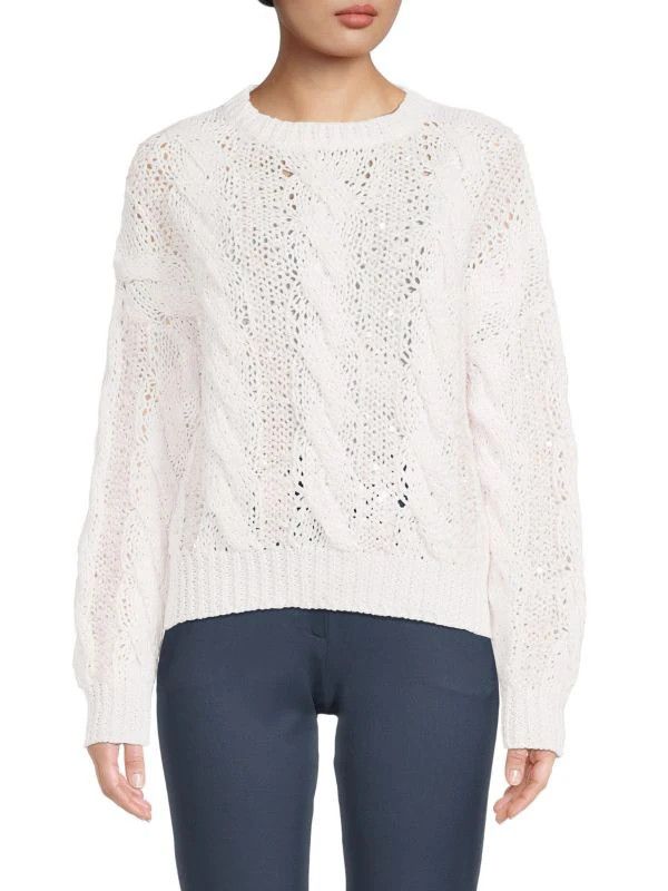 Brunello Cucinelli o1y0825 Crewneck Sweater in White Size S / US 4 / IT 40 - 2 Thumbnail