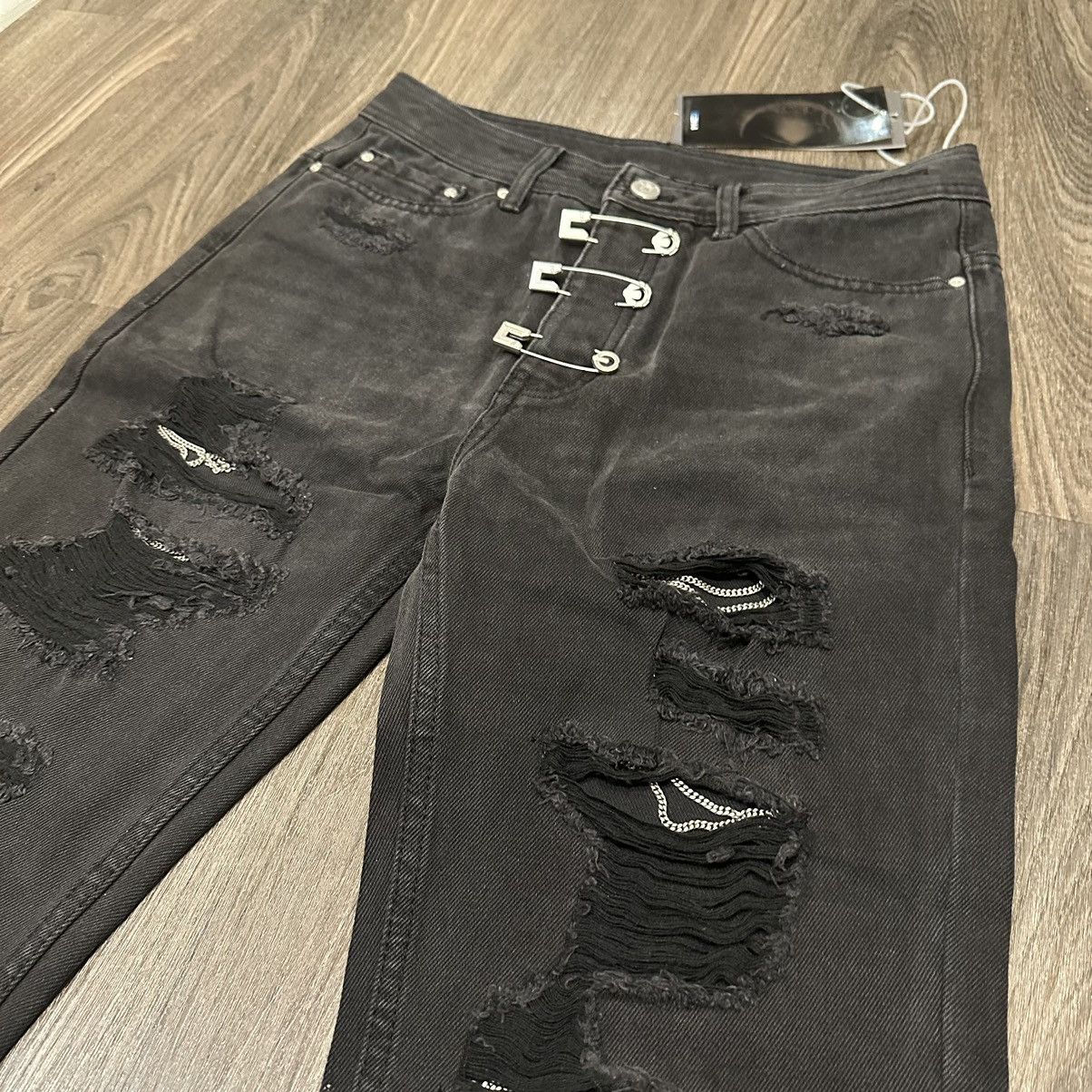 C2H4 Brand NWT C2H4 Distressed Black Denim Jeans Size US 30 / EU 46 - 1 Thumbnail