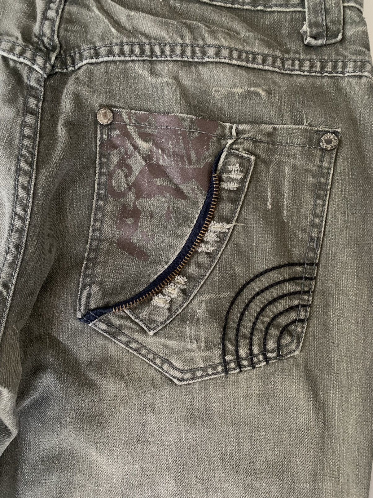 Japanese Brand Japan Skull & Dragon Designer Distressed Style Size US 33 - 6 Thumbnail