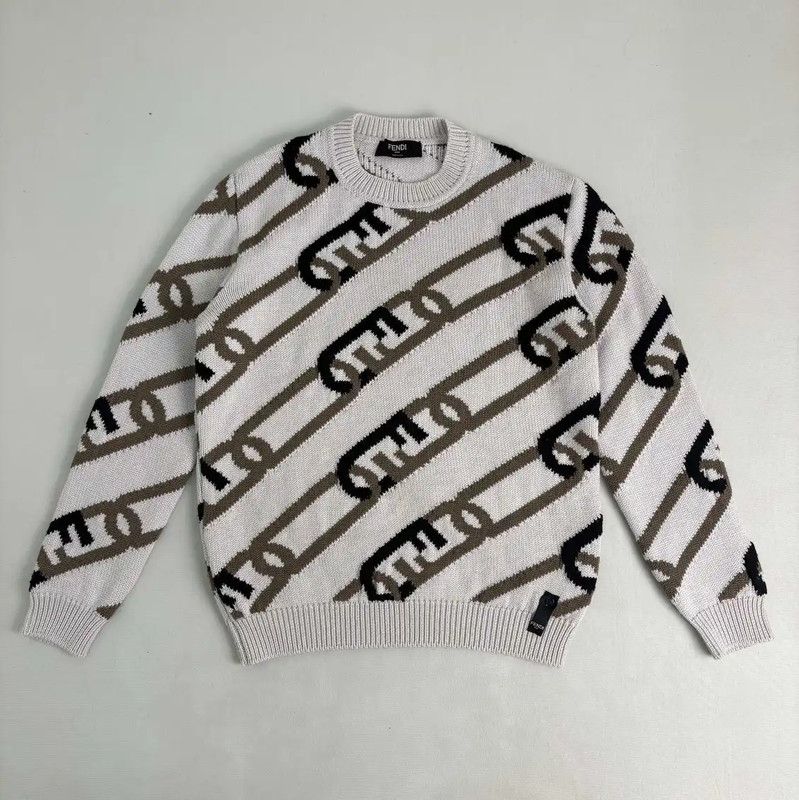 Fendi Fendi Cream Knit Sweater for Women 0089 Size L / US 10 / IT 46 - 1 Thumbnail