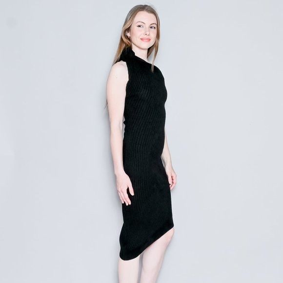 Brandon Maxwell BRANDON MAXWELL Knotted One-Shoulder Ribbed-Knit Dress NWT M Size M / US 6-8 / IT 42-44 - 4 Thumbnail
