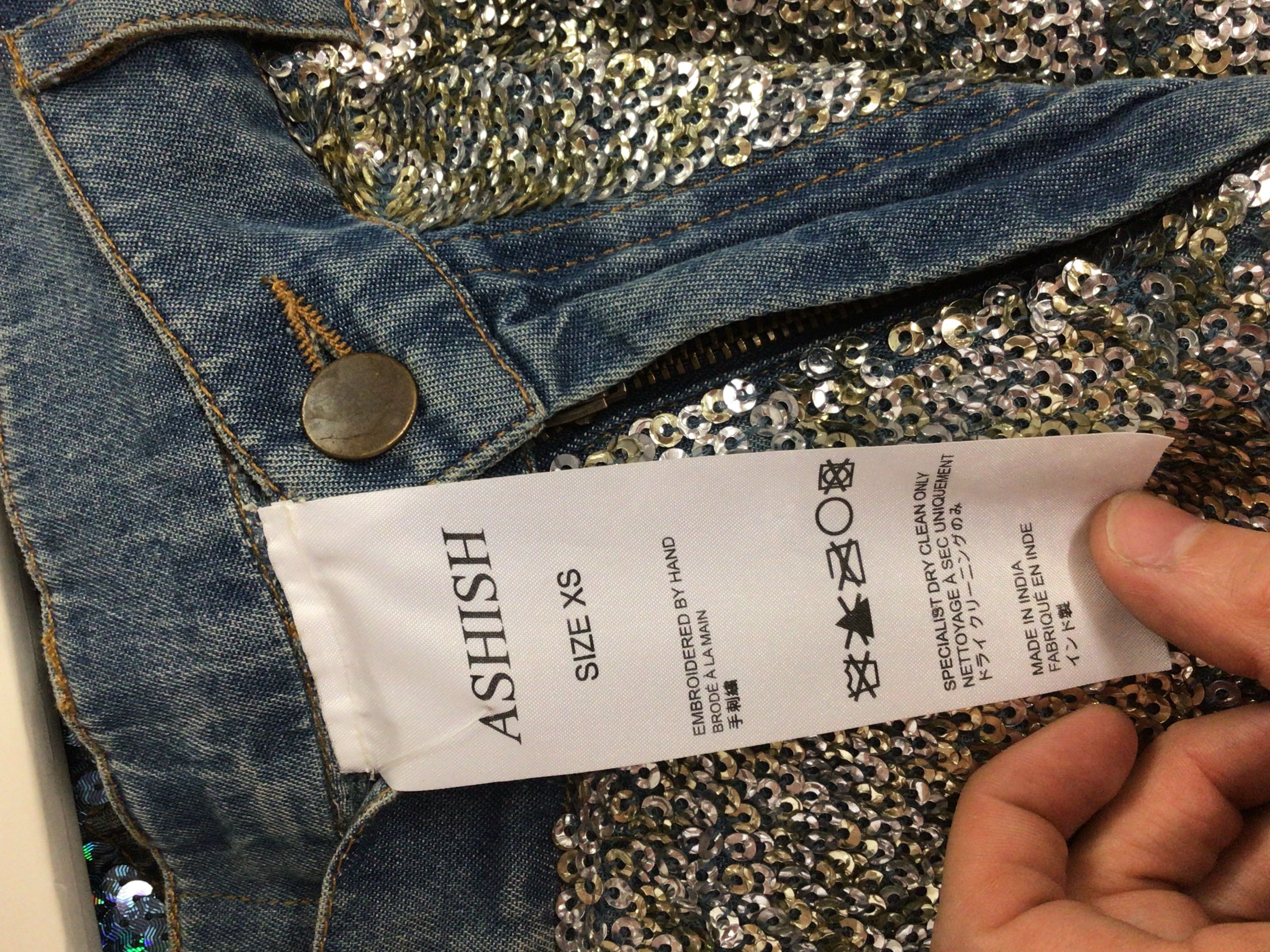 ASHISH Ashish Embellished Silver Denim Size 28" / US 6 / IT 42 - 3 Thumbnail