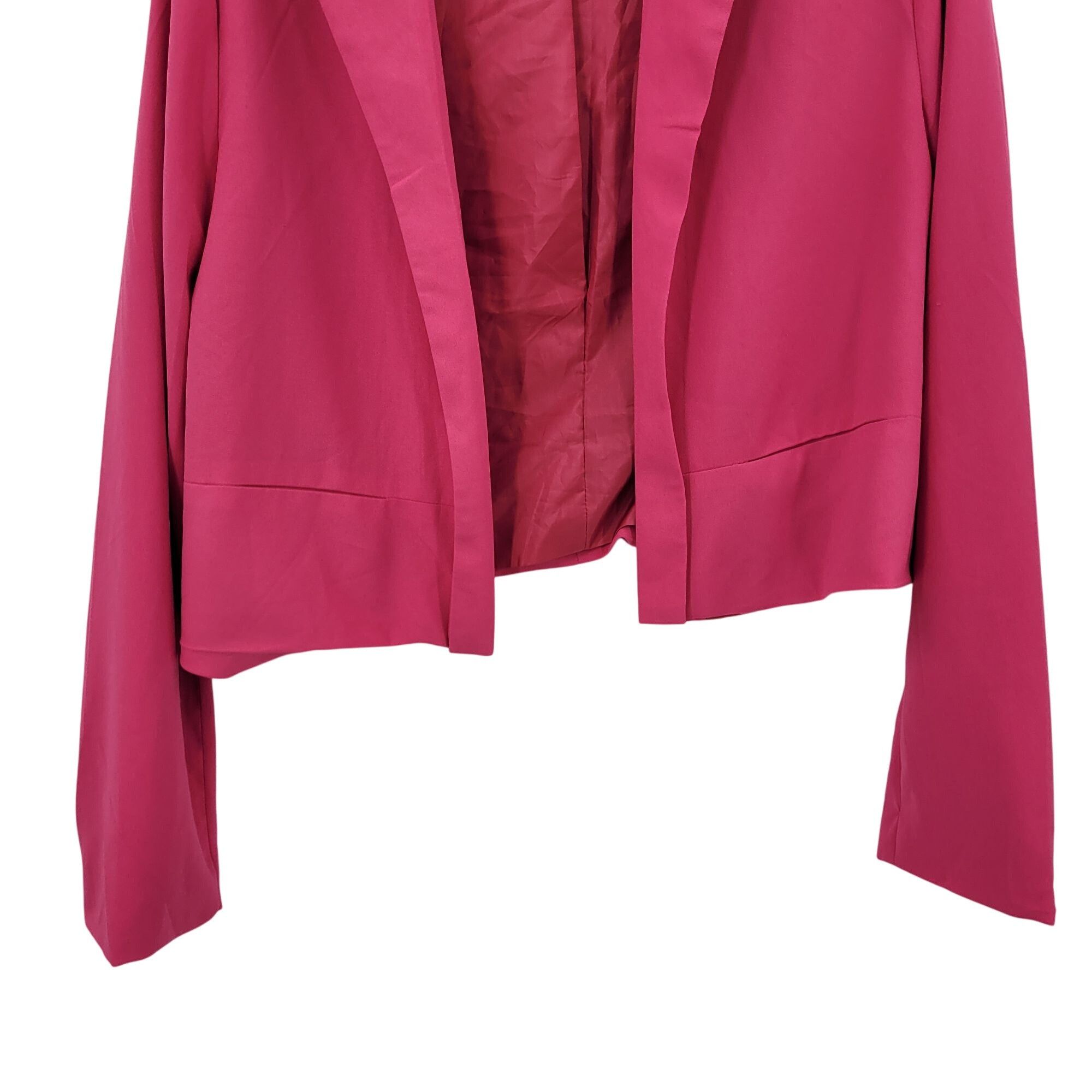 Vintage Vtg 90s Pink Open-Front Cropped Blazer Jacket Sz M Womens Fu Size M / US 6-8 / IT 42-44 - 5 Thumbnail