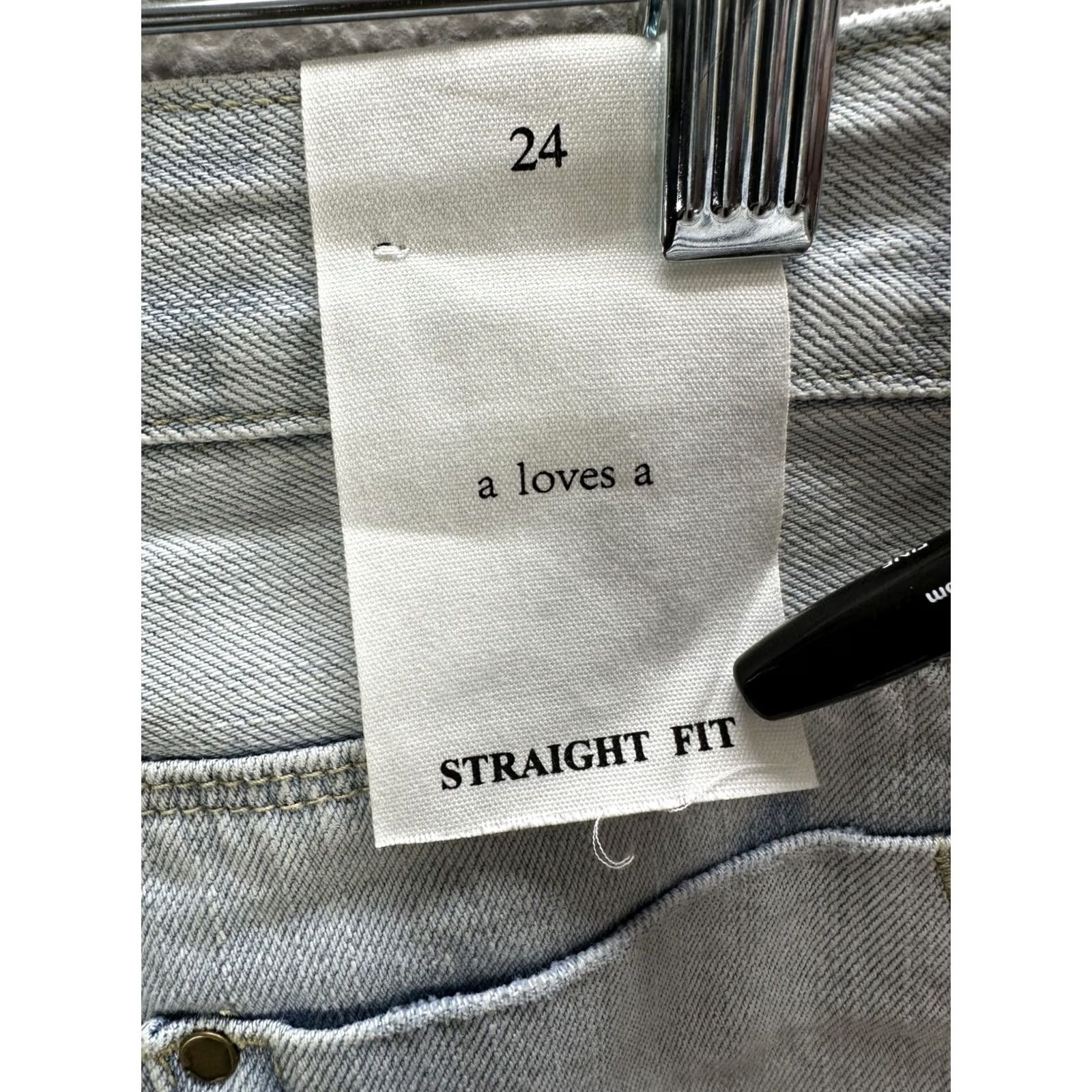 Vintage VINTAGE Women's A Loves A Blue Red Stripe Frayed Jeans Straight Fit Cropped Sz 24 NWT Size 42" / US 20 - 7 Thumbnail