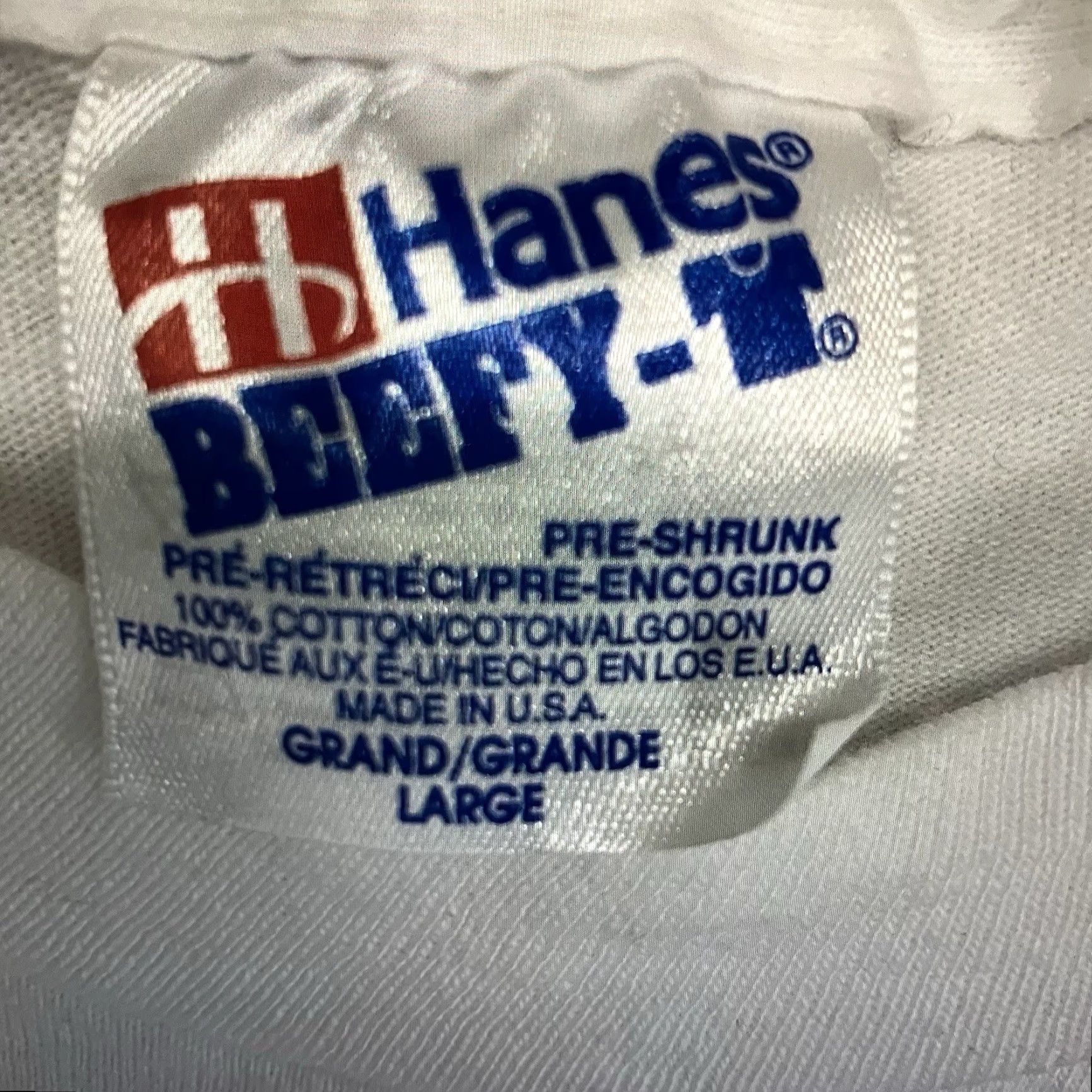 Hanes VINTAGE Hanes T-Shirt Men Large White 1990s Single Stitch Crewneck Short Sleeve Football Graphic Retro 90s Sports Limited Edition Size US L / EU 52-54 / 3 - 5 Thumbnail