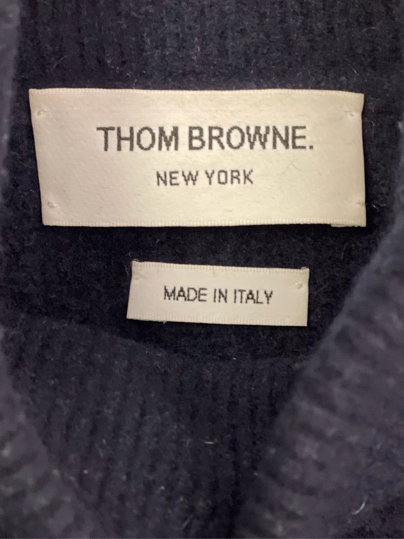 Thom Browne Thom browne Dark blue four-striped turtleneck wool sweater Size US XS / EU 42 / 0 - 5 Thumbnail
