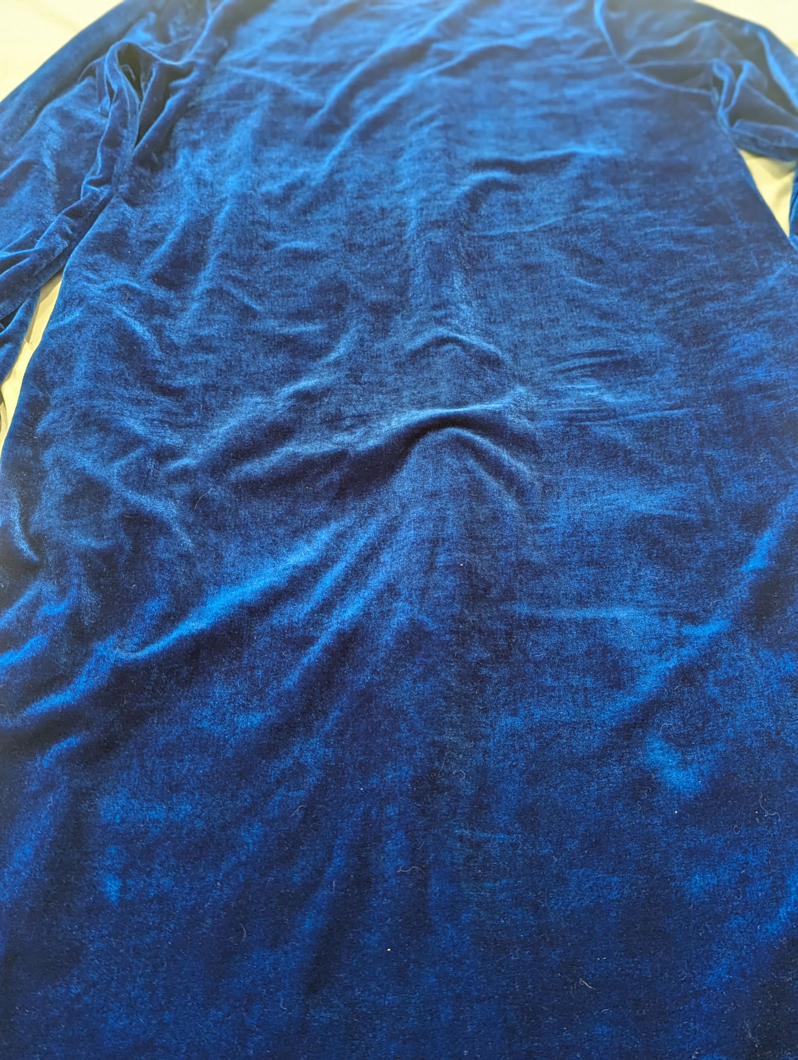 Other Phases 1970s-Inspired Blue Velour Kaftan Peacock Gown S Size S / US 4 / IT 40 - 8 Thumbnail