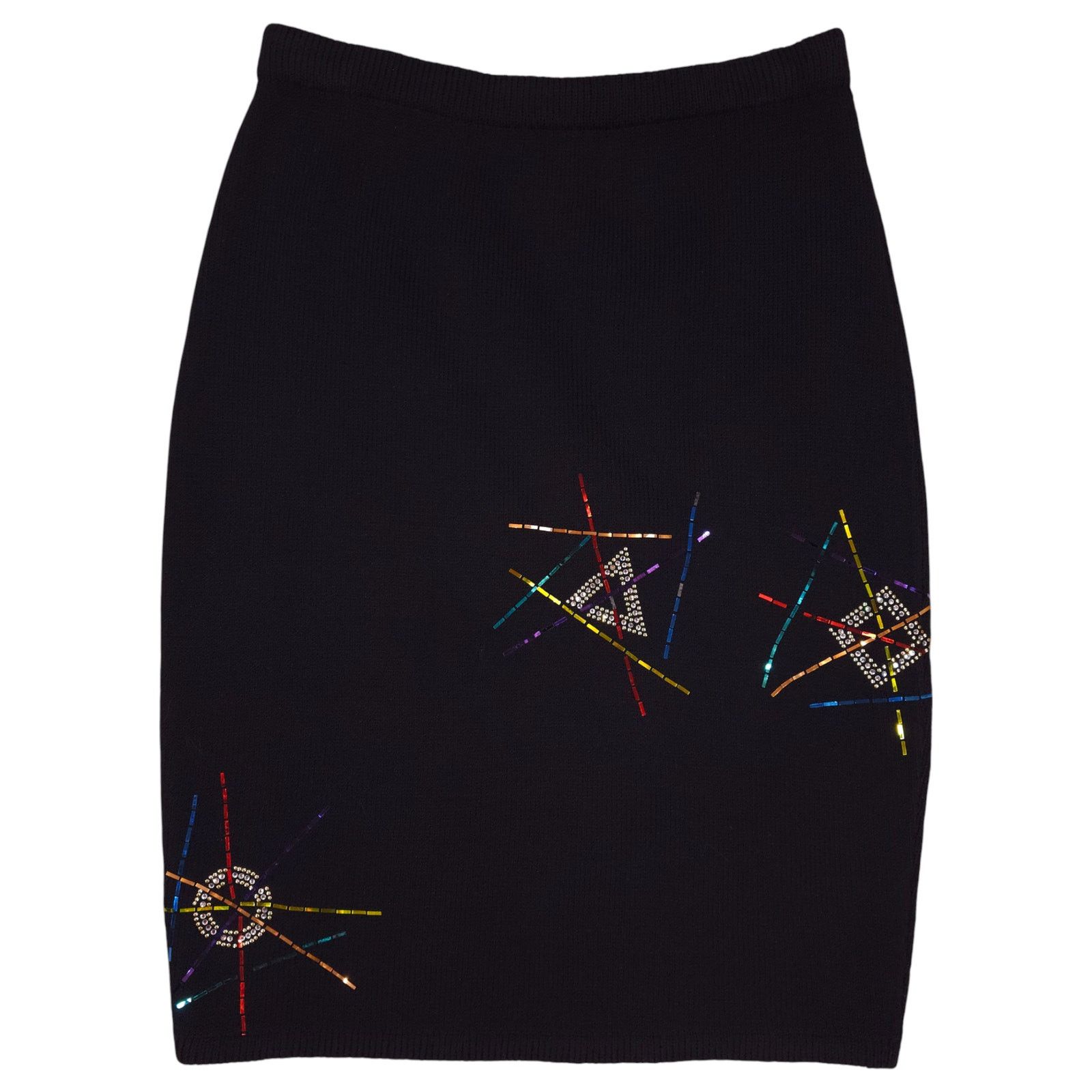 St. John St. John Santana Skirt Black Embellished Sz 2 Size 26" / US 2 / IT 38 - 1 Thumbnail