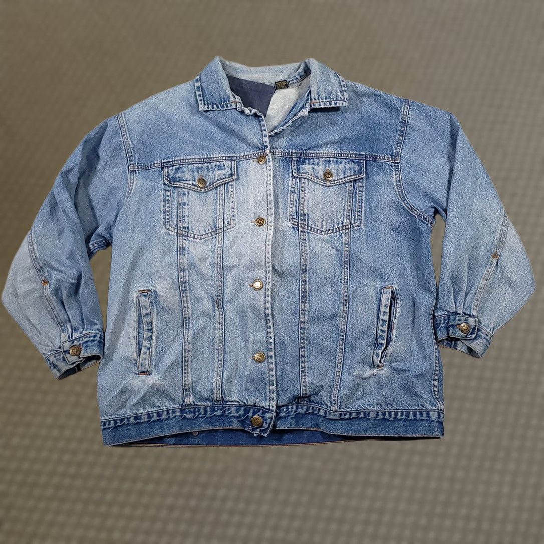 Denime VINTAGE Hunt Club Jean Jacket Women's Large Flap Pockets Denim Outdoor Farm FLAW Jacket, Blue, 90s, Casual, Travel, Denim, Women, L Size 36" / US 14 / IT 50 - 1 Thumbnail