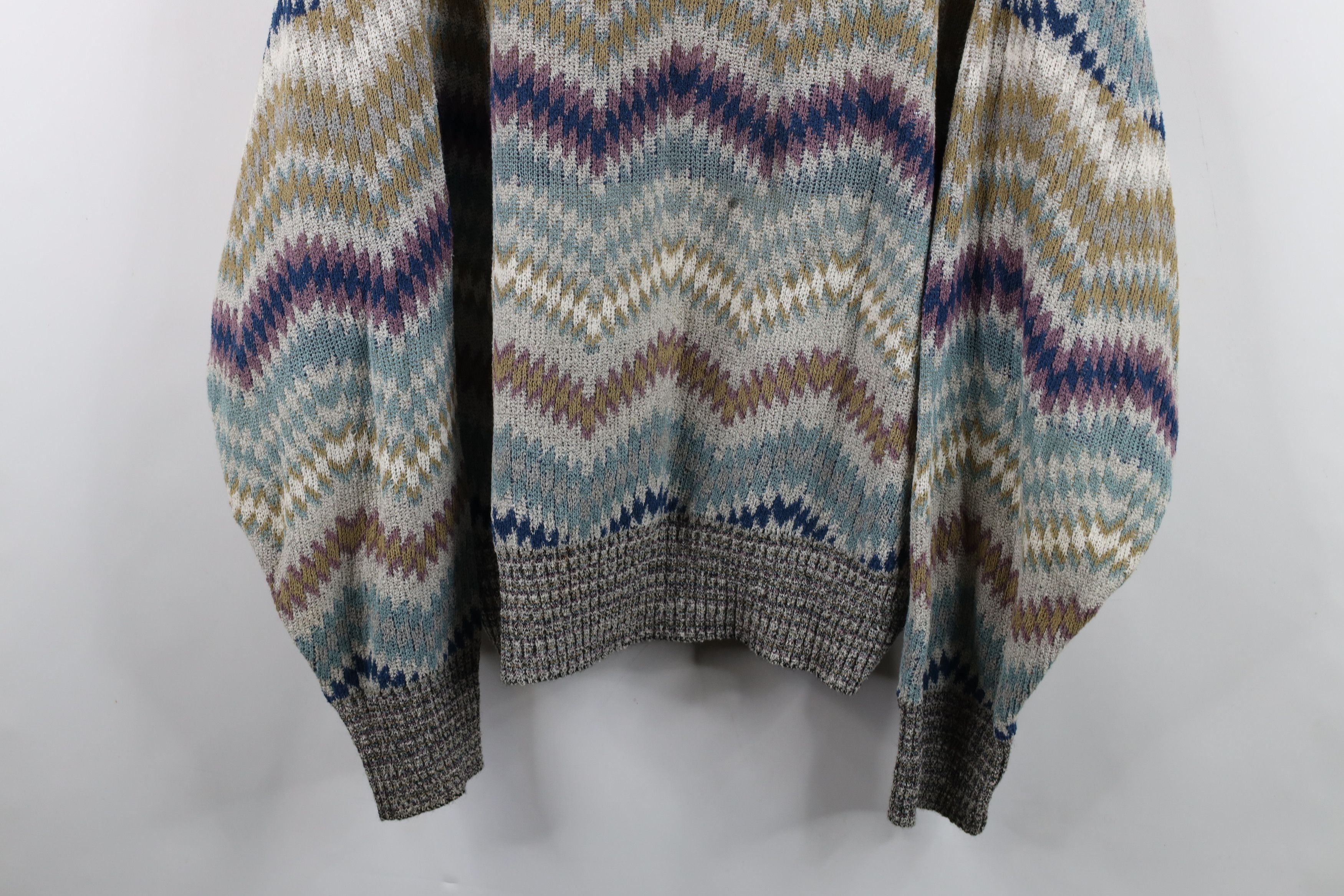 Vintage Vintage 90s Coogi Style Rainbow Linen Blend Knit Sweater Size US XXL / EU 58 / 5 - 3 Thumbnail