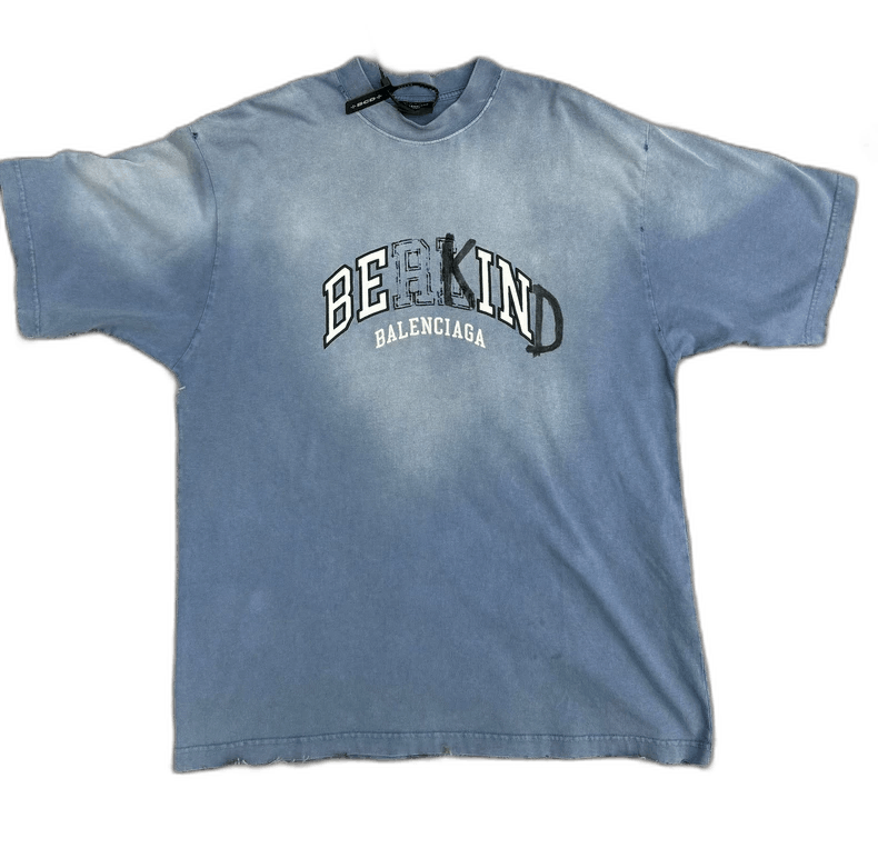 balenciaga be kind blue short sleeve shirt-2507