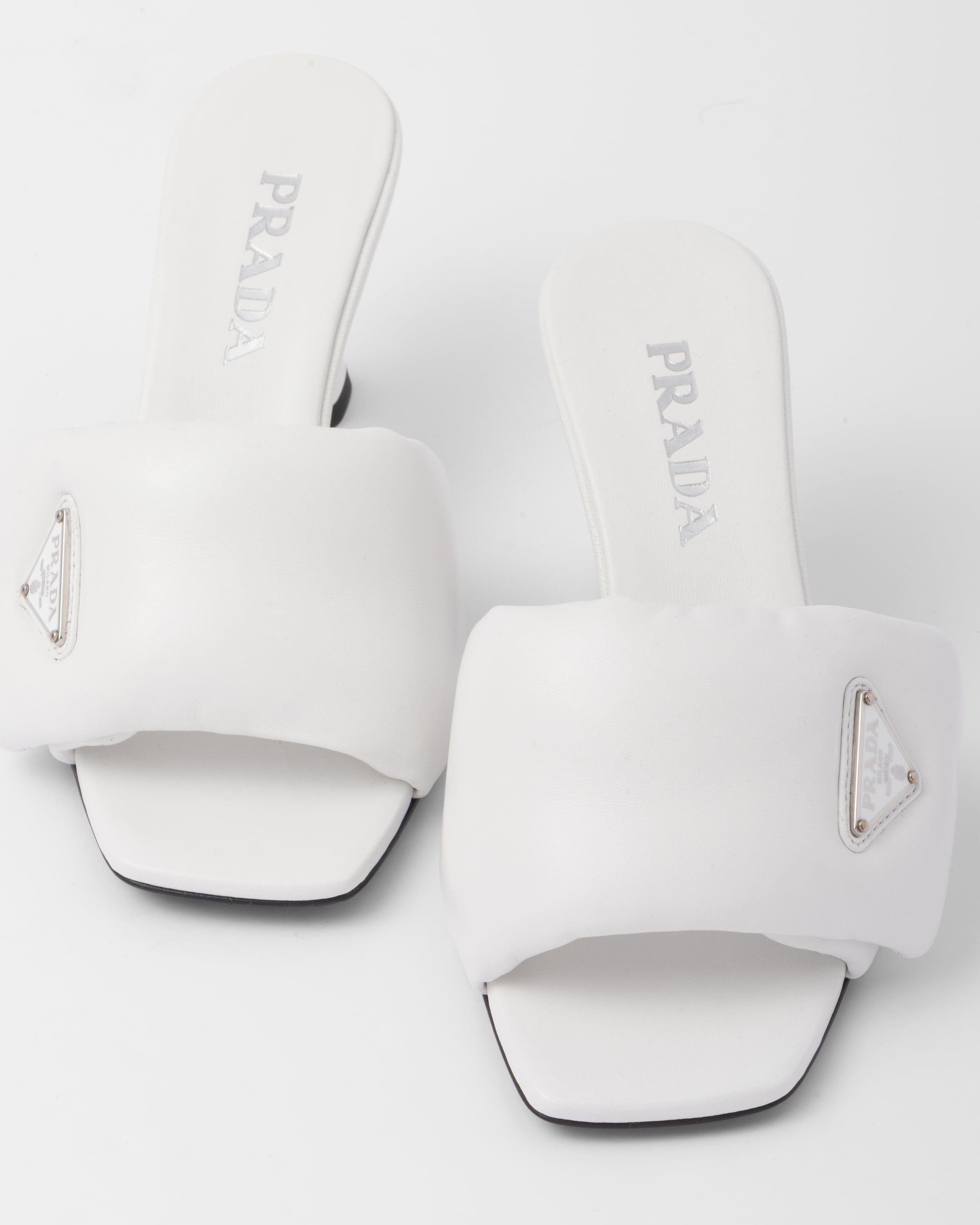 Prada oc11z0625 Soft Padded Nappa Sandals in White Size US 11 / IT 41 - 6 Thumbnail